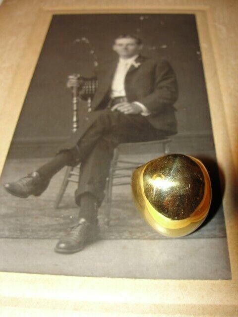 Designer 18 kt Gold Vermeil Sterling Silver Dome Ring Unisex Size ONE SIZE - 1 Thumbnail
