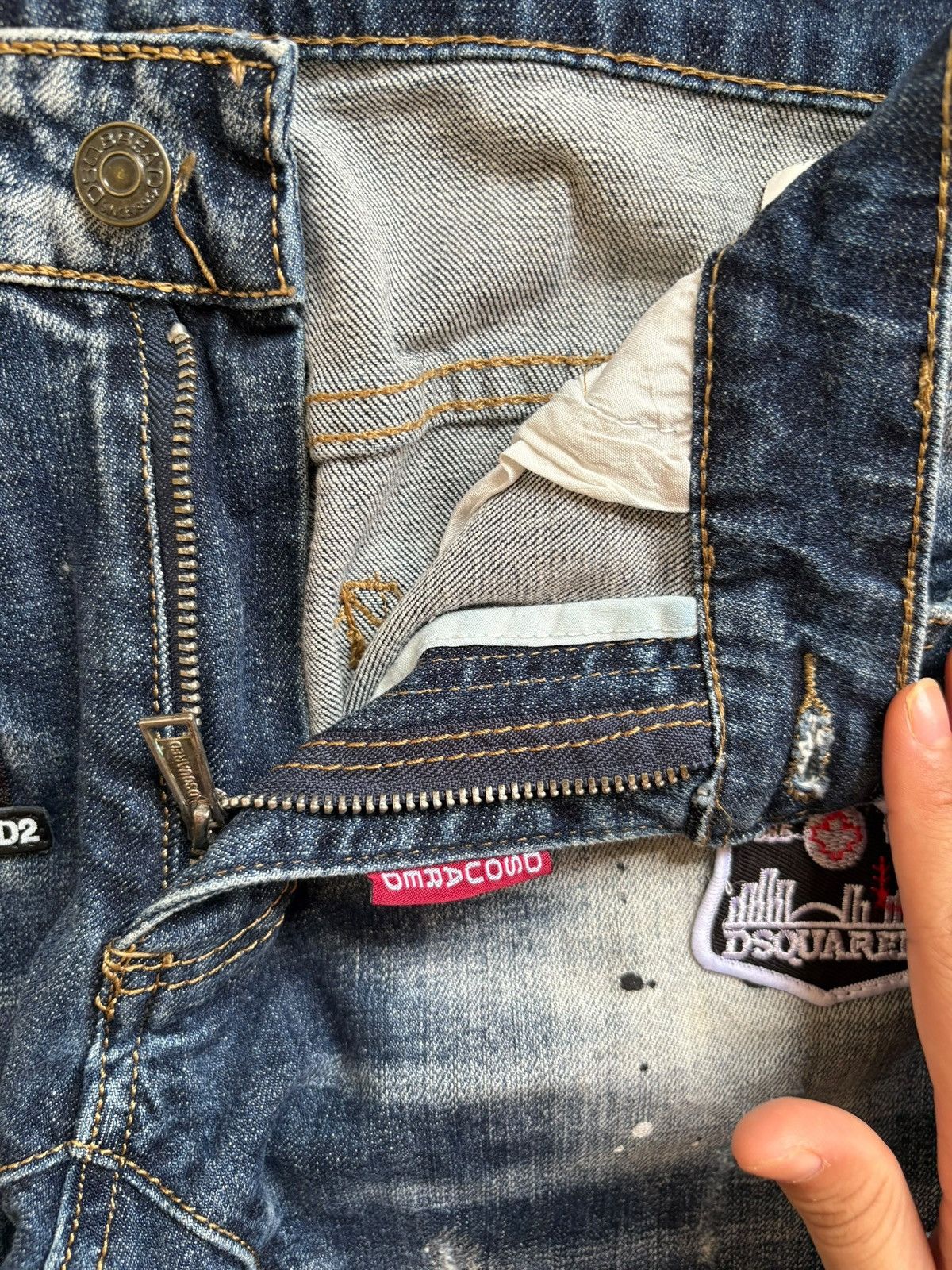 Dsquared2 Vintage Dsquared2 Patches Faded Wash Embellish Jeans Size US 31 - 9 Thumbnail