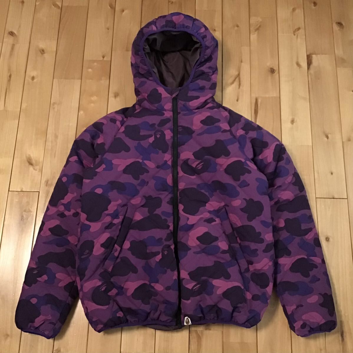 image of Bape Purple Camo Down Jacket Abathing Ape, Men's (Size XL)