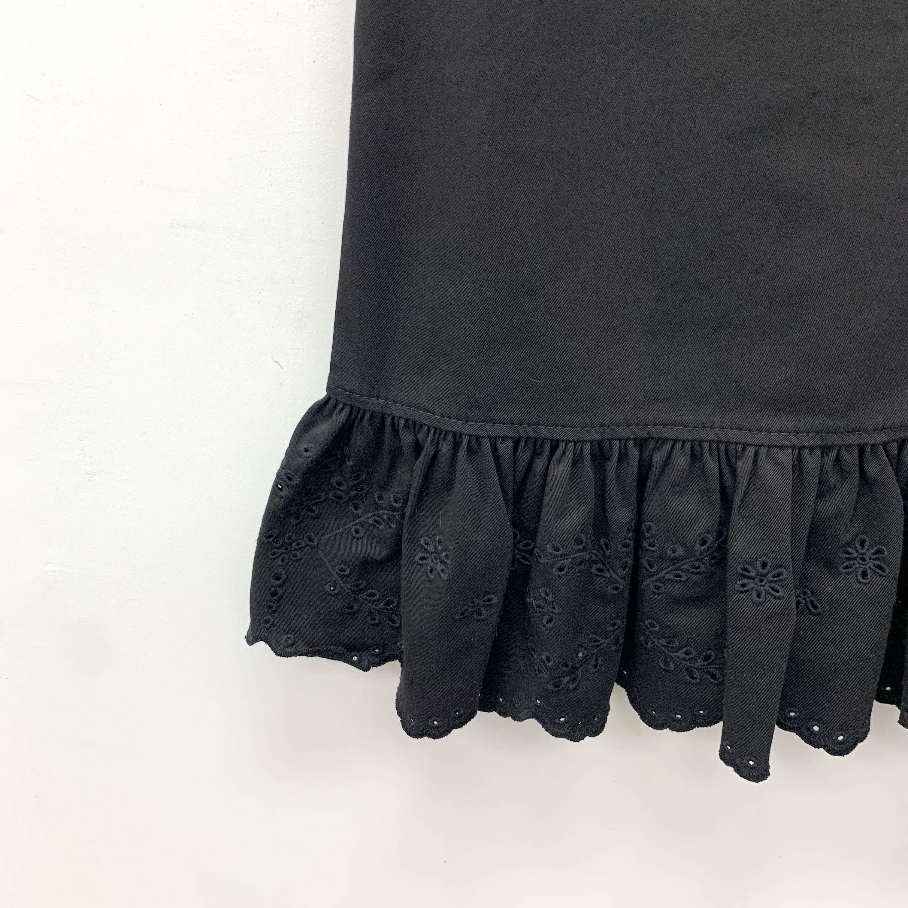 RED Valentino Red Valentino Black Lace-Trimmed Cotton Zip Dress (M) Size M / US 6-8 / IT 42-44 - 6 Thumbnail