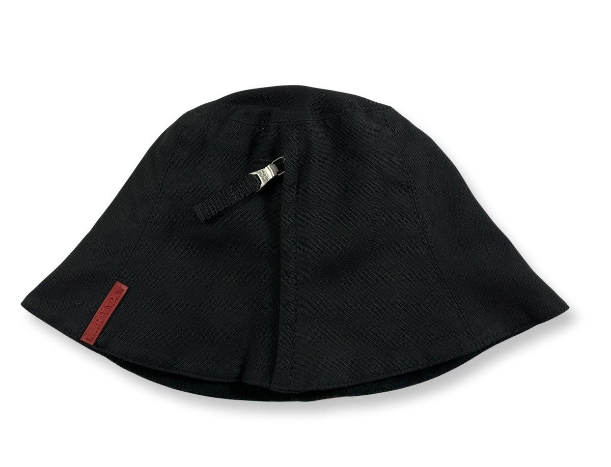 image of Prada Sport Vintage Bucket Hat in Black, Men's