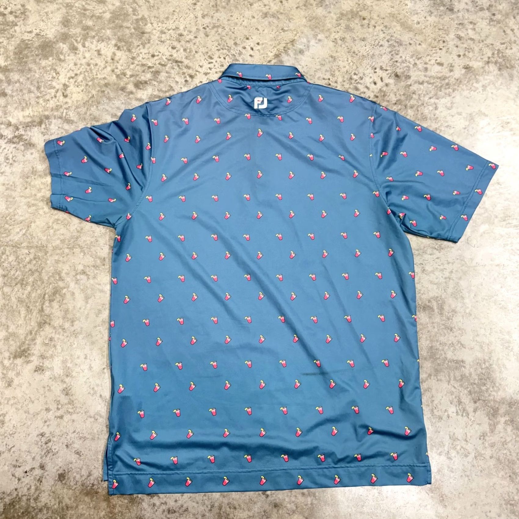 Footjoy FootJoy Golf Polo Shirt Mens L Blue Drink Print Legend Trail Allover Shirt Polo Graphic Print Golf shirt Mens L Blue Size US L / EU 52-54 / 3 - 4 Thumbnail