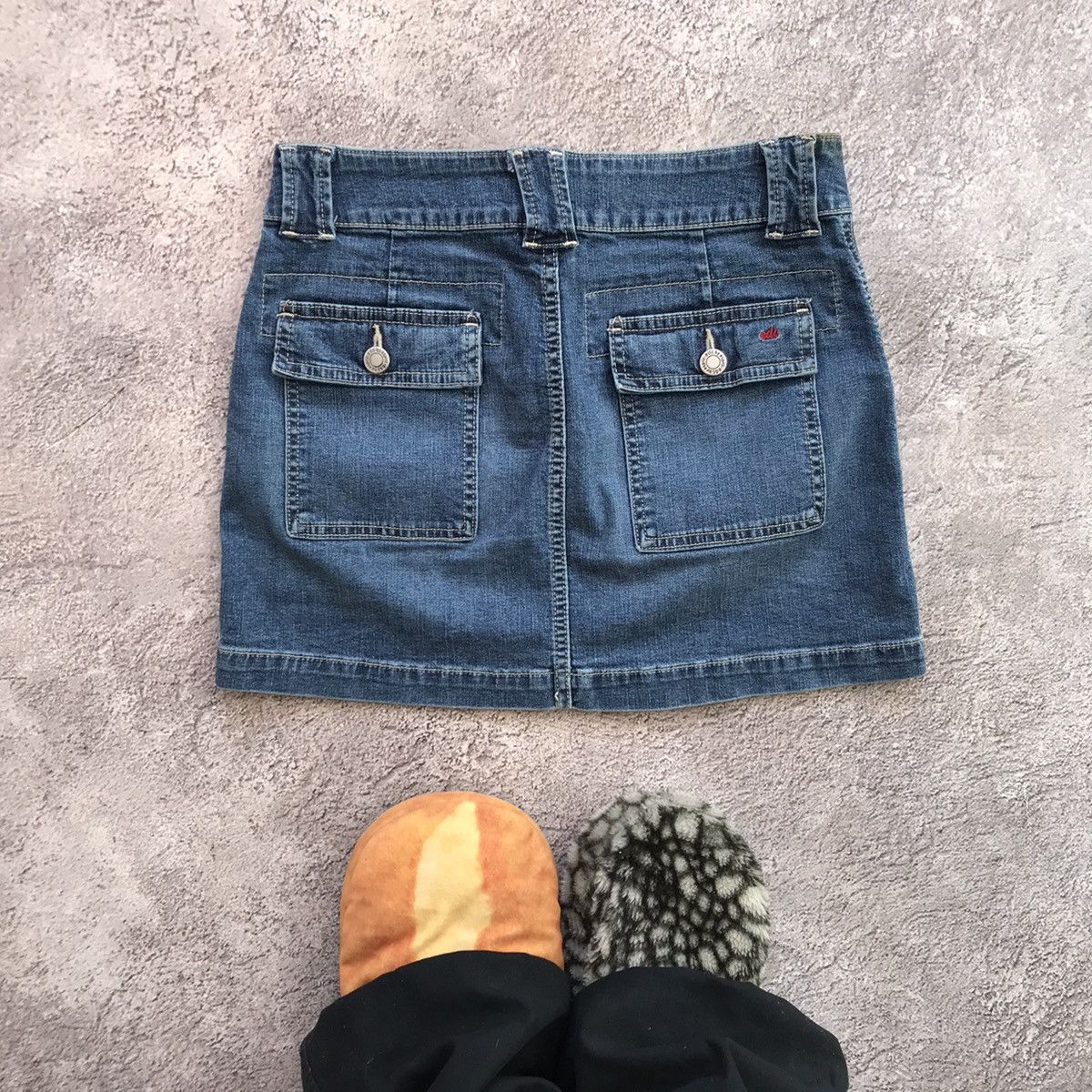 Vintage Y2K Vintage Mini Cargo Skirt Faded Blue Streetwear Slim 27 Size 27" / US 4 / IT 40 - 6 Thumbnail