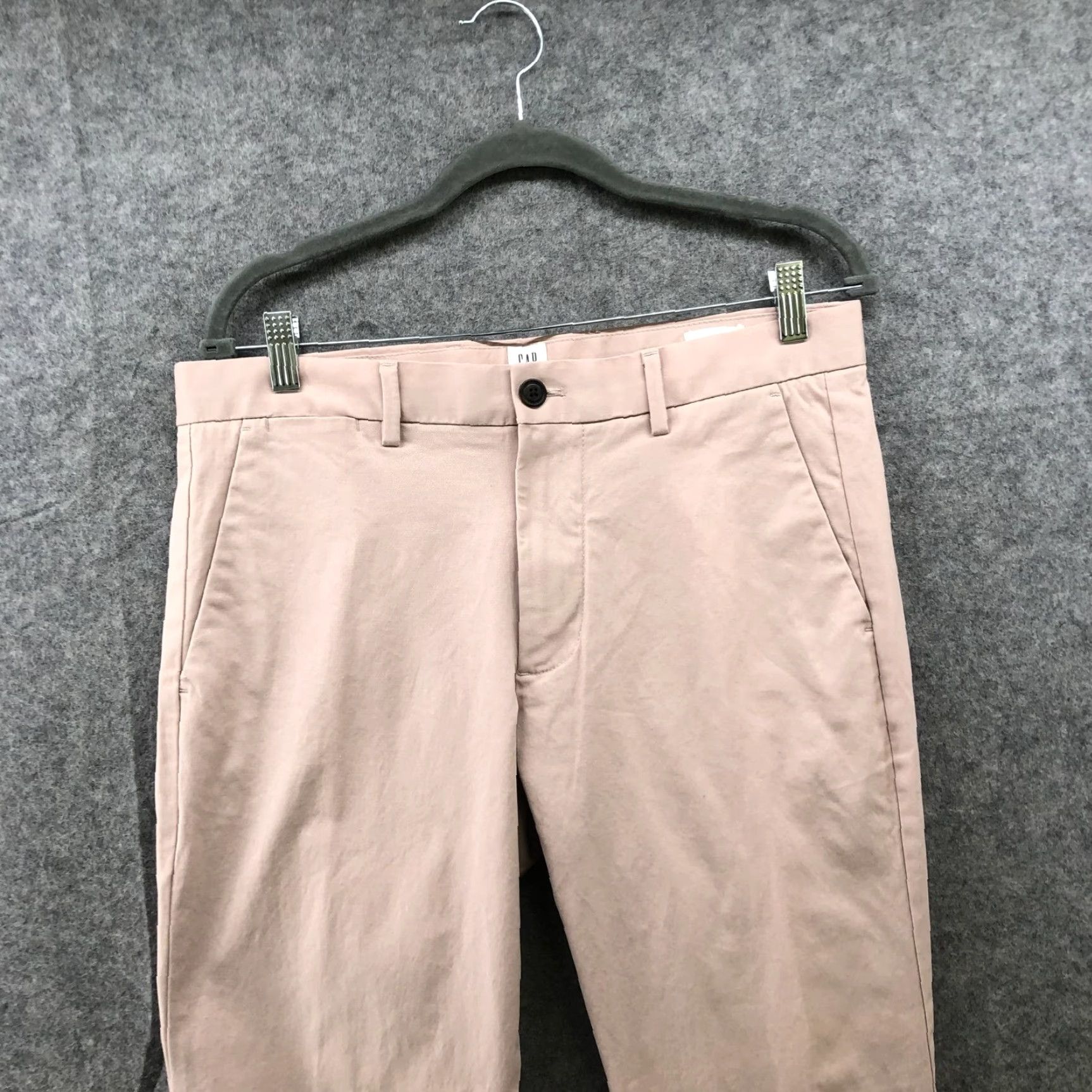 Gap GAP Pale Pink Chino Pants Mens 32x30 Slim Fit Flat Front Stretch Size US 32 / EU 48 - 3 Thumbnail