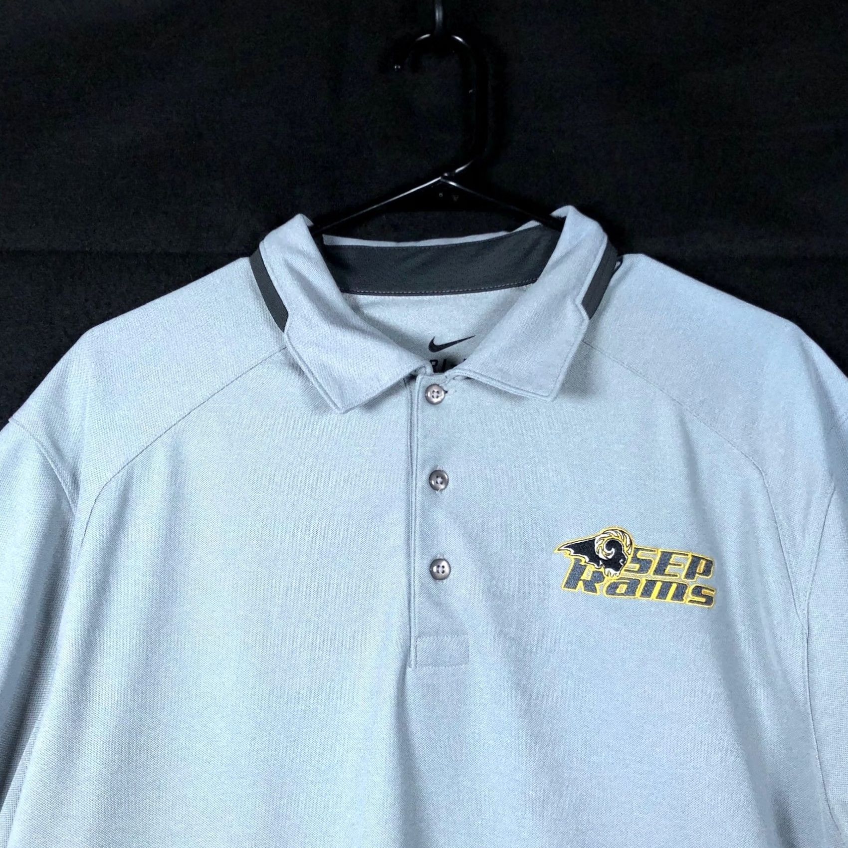 Nike Nike Mens Polo Shirt Gray Dri Fit Short Sleeve Large L Size US L / EU 52-54 / 3 - 2 Thumbnail