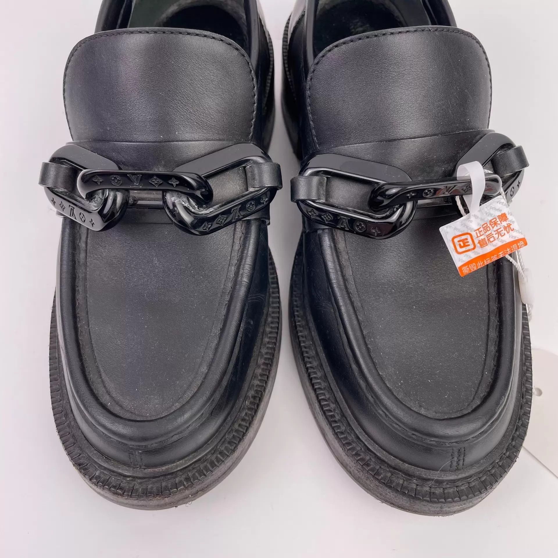 Louis Vuitton LV Black 37 Cowhide Leather Shoes 260505CYE3X04 Size US 7 / IT 37 - 2 Thumbnail