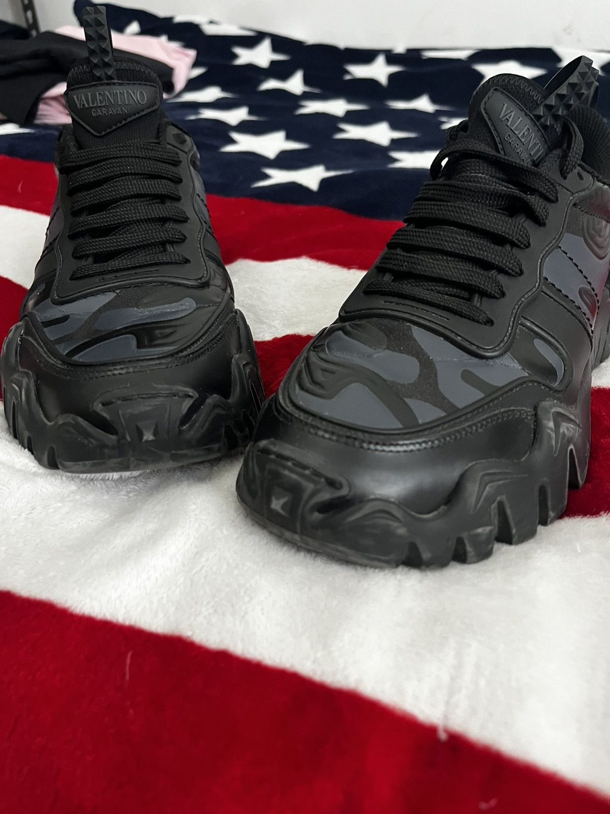 Valentino Valentino Garavani Black Camo Chunky Sneakers Size 41 Size US 8 / EU 41 - 19 Thumbnail
