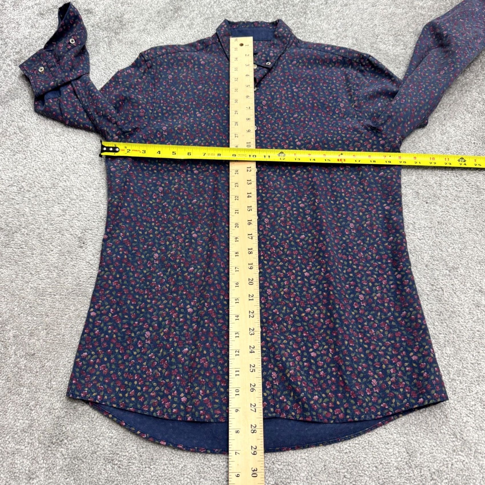 Zara Zara Regular Fit Button-Up Shirt Multicolor Floral Navy Blue Long Sleeve Men M Size US M / EU 48-50 / 2 - 7 Thumbnail