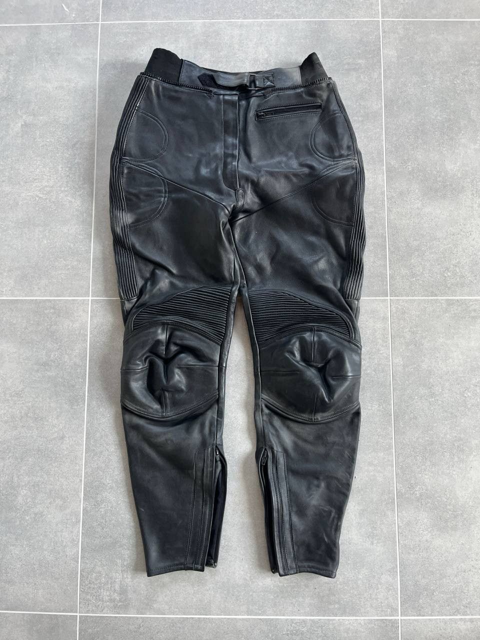 Genuine Leather IXS Motorcycle Sportswear Leather Moto Protection Pants Size 31" - 1 Thumbnail