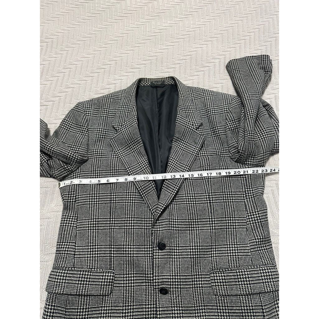 Vintage Vintage Corragio black glen check cashmere two button blazer Size 44R - 7 Thumbnail