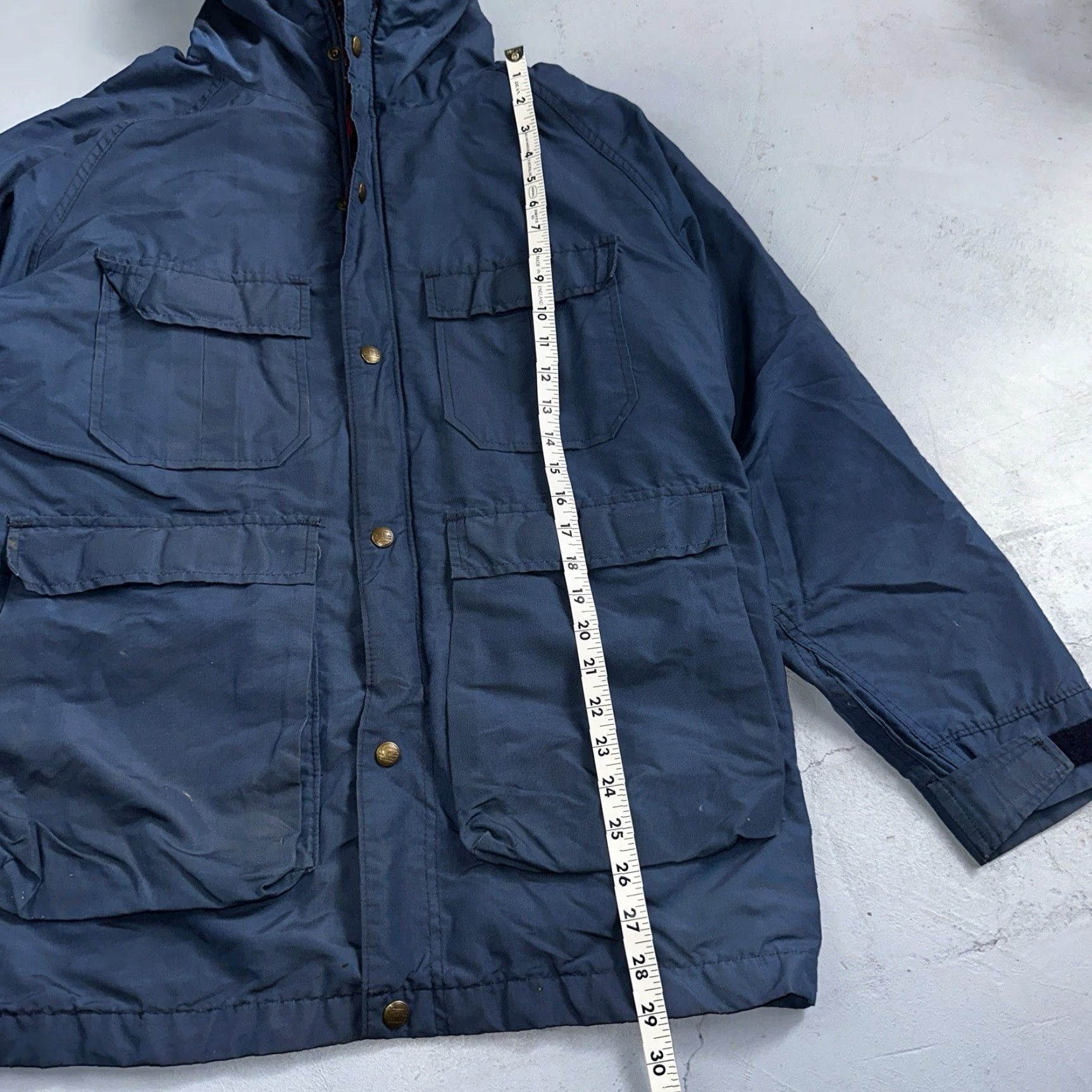 Vintage VINTAGE L.L. Bean Parka Jacket Mens M Blue Wool Plaid Parka Long Full Zip Hooded Lined Pockets 90s USA Buffalo Plaid Size US M / EU 48-50 / 2 - 5 Thumbnail