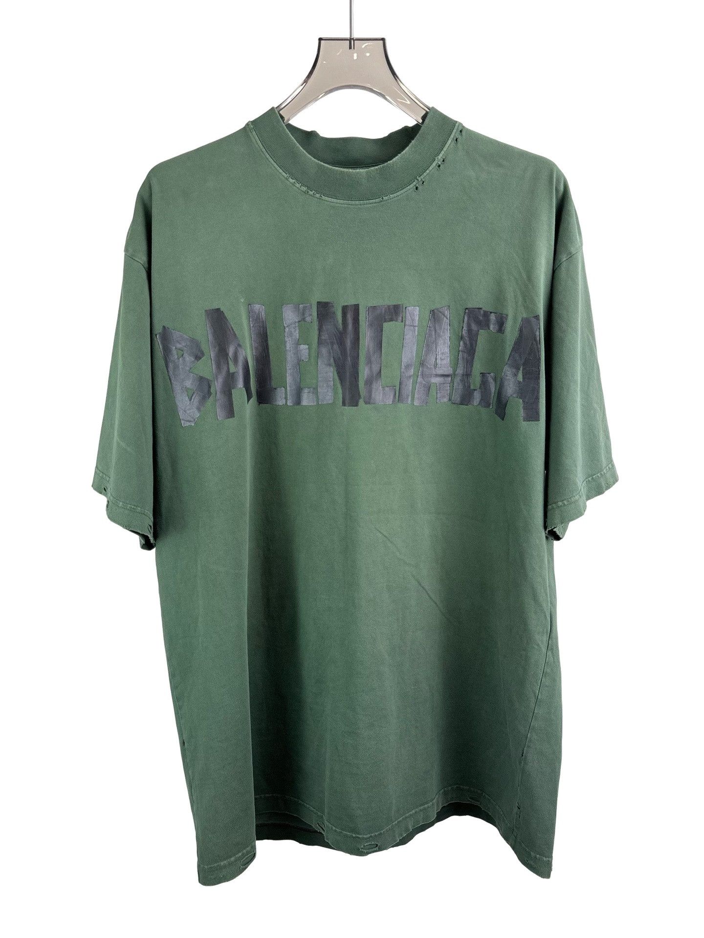 Balenciaga Balenciaga Green Tape Logo T-Shirt Size S Size US S / EU 44-46 / 1 - 1 Thumbnail