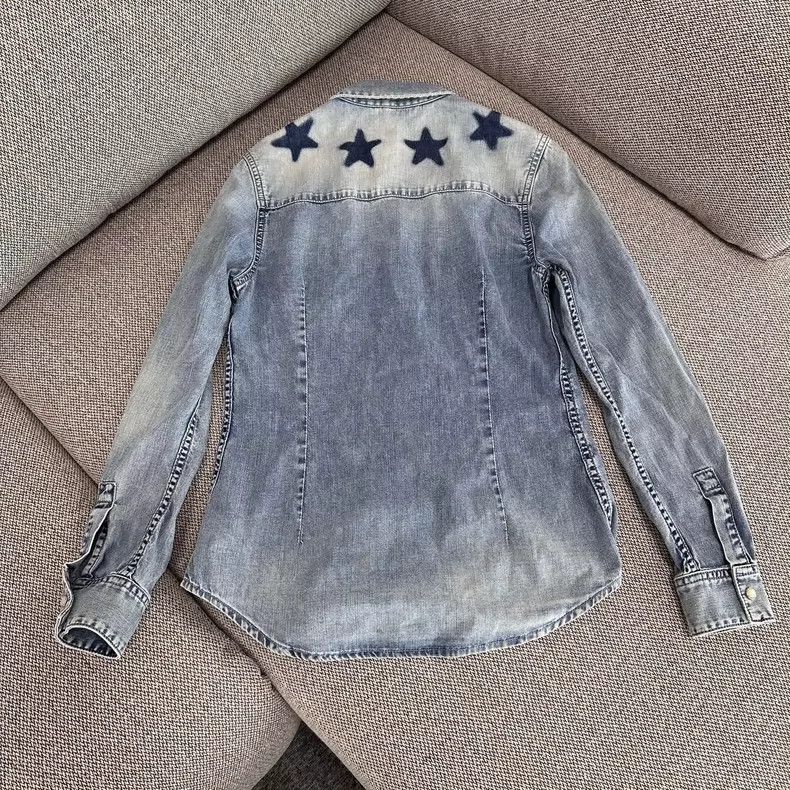 Givenchy Givenchy Size38 Pearl Buttoned Five-Star Denim Jacket Size US M / EU 48-50 / 2 - 4 Thumbnail