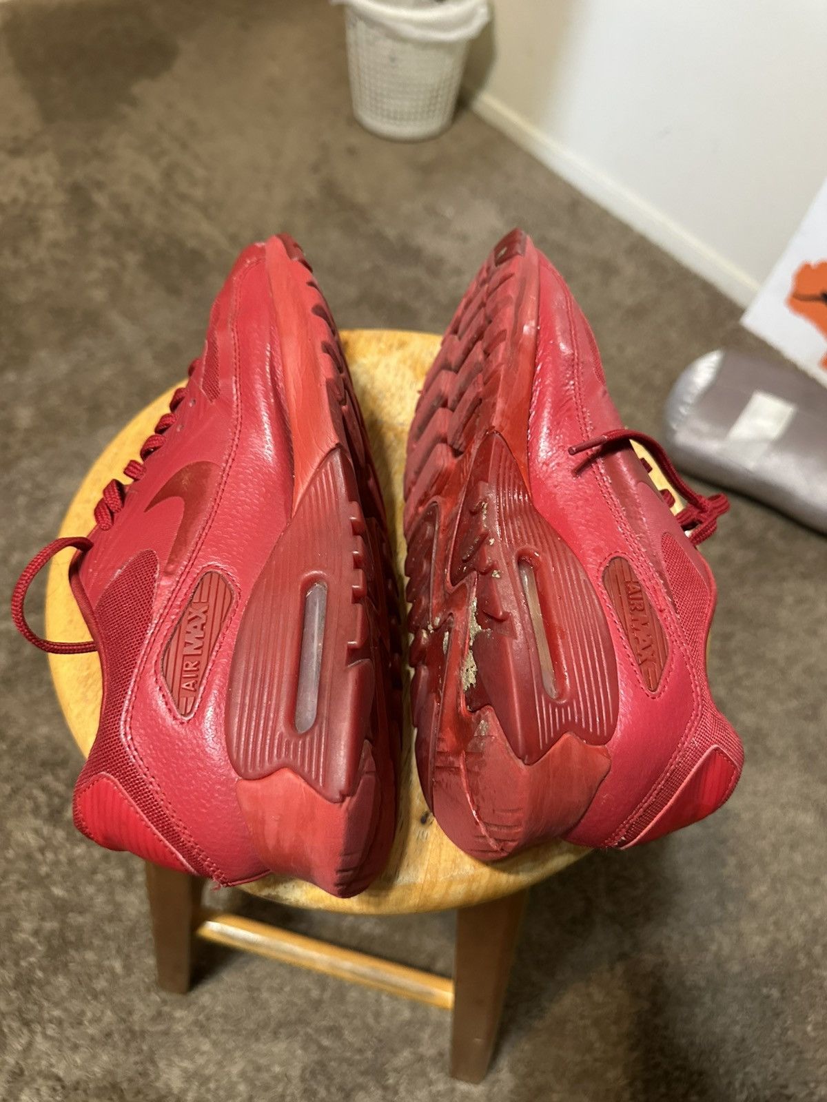 Nike Vintage Nike air max 90s “triple red” 2019 size 8 Size US 8 / EU 41 - 8 Thumbnail
