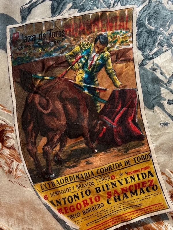 Other Vintage 1980’s Spain Silk Scarf Camino de la Plaza Size ONE SIZE - 8 Thumbnail