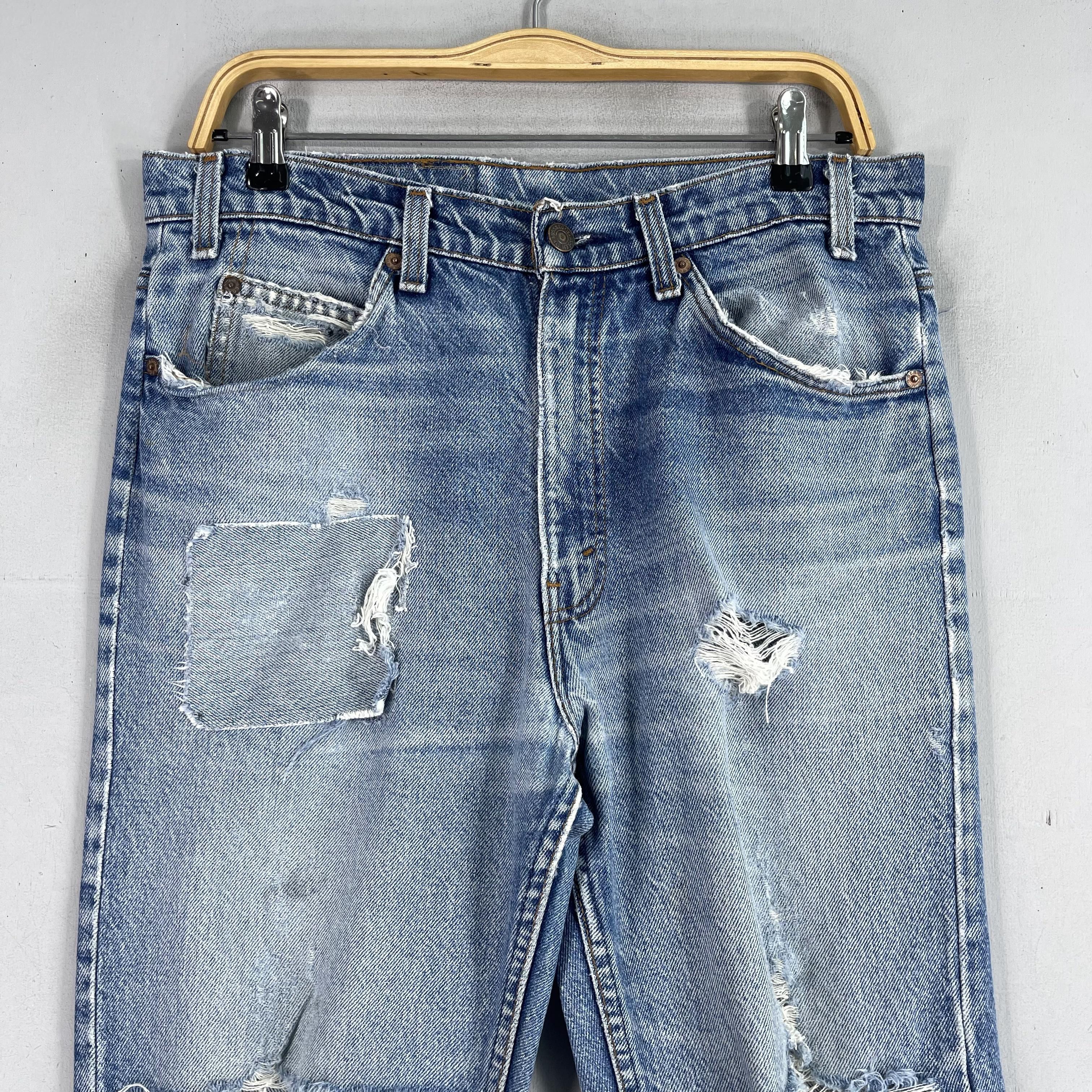 Levi's × Vintage Size 32 Vintage Levis 505 80s Orange Tab Distressed Jeans Size US 32 / EU 48 - 2 Thumbnail