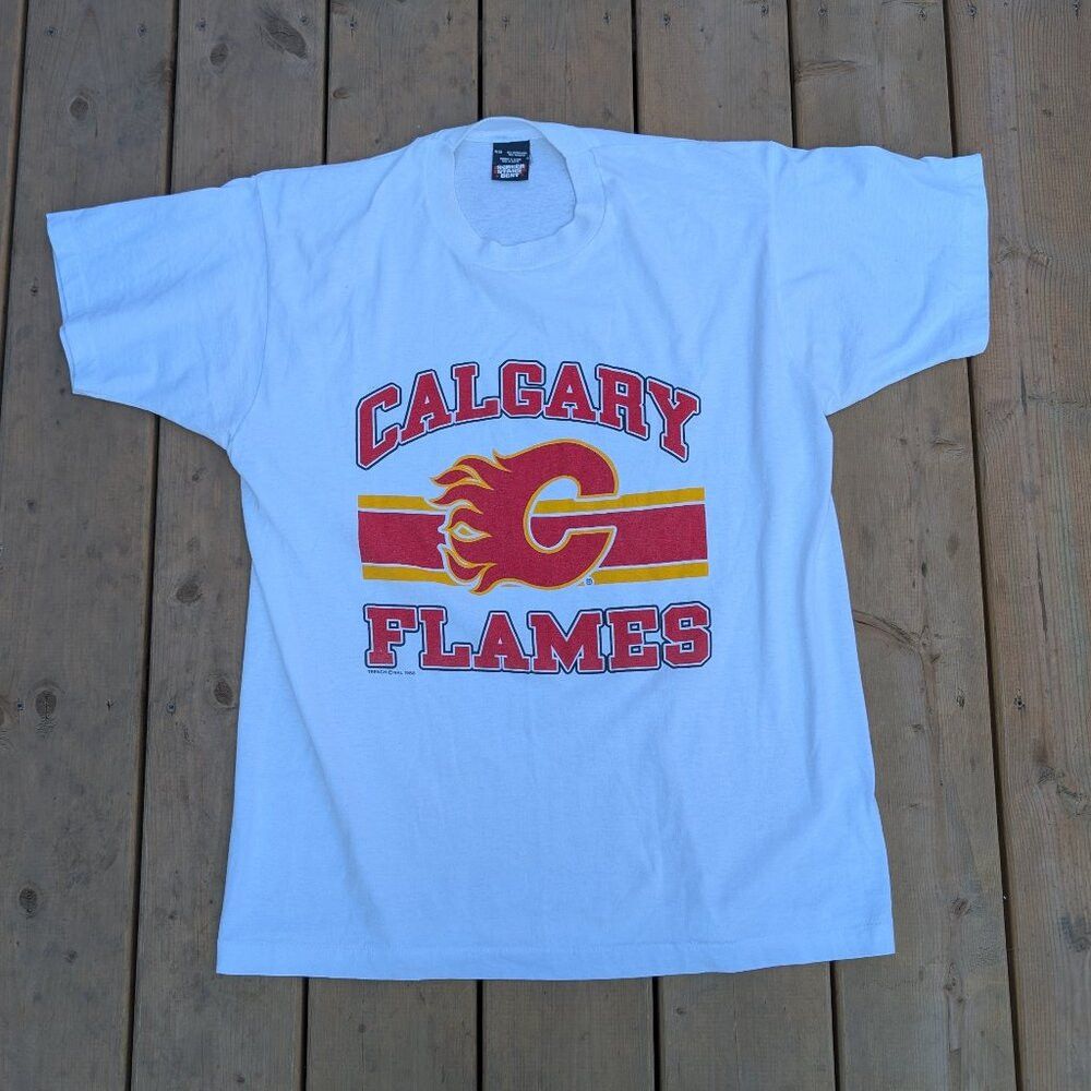 Other Vintage 1988 Single Stitch T-Shirt Men's XL White Calgary F Size US XL / EU 56 / 4 - 1 Thumbnail