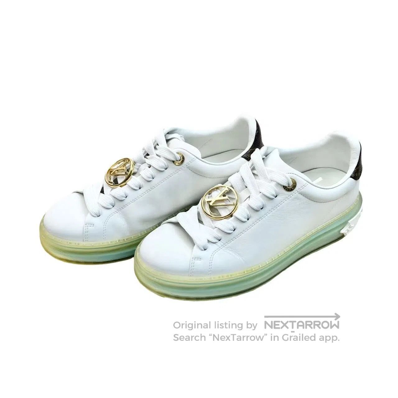 Louis Vuitton Louis Vuitton Gold logo white casual shoes| Size US 5 / IT 35 - 1 Thumbnail