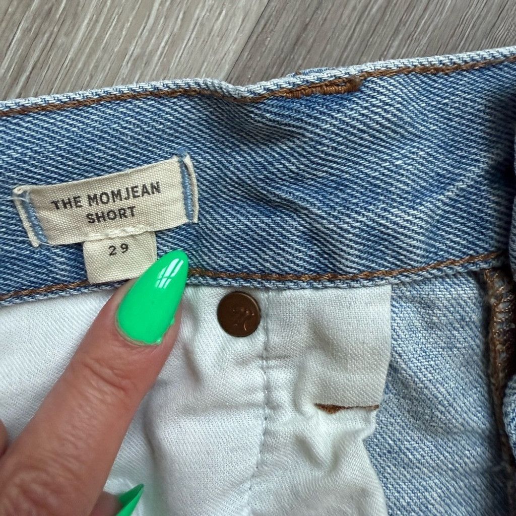 Madewell Madewell Blue Mom Jean Shorts High-Waisted Frayed Size 29" - 5 Thumbnail