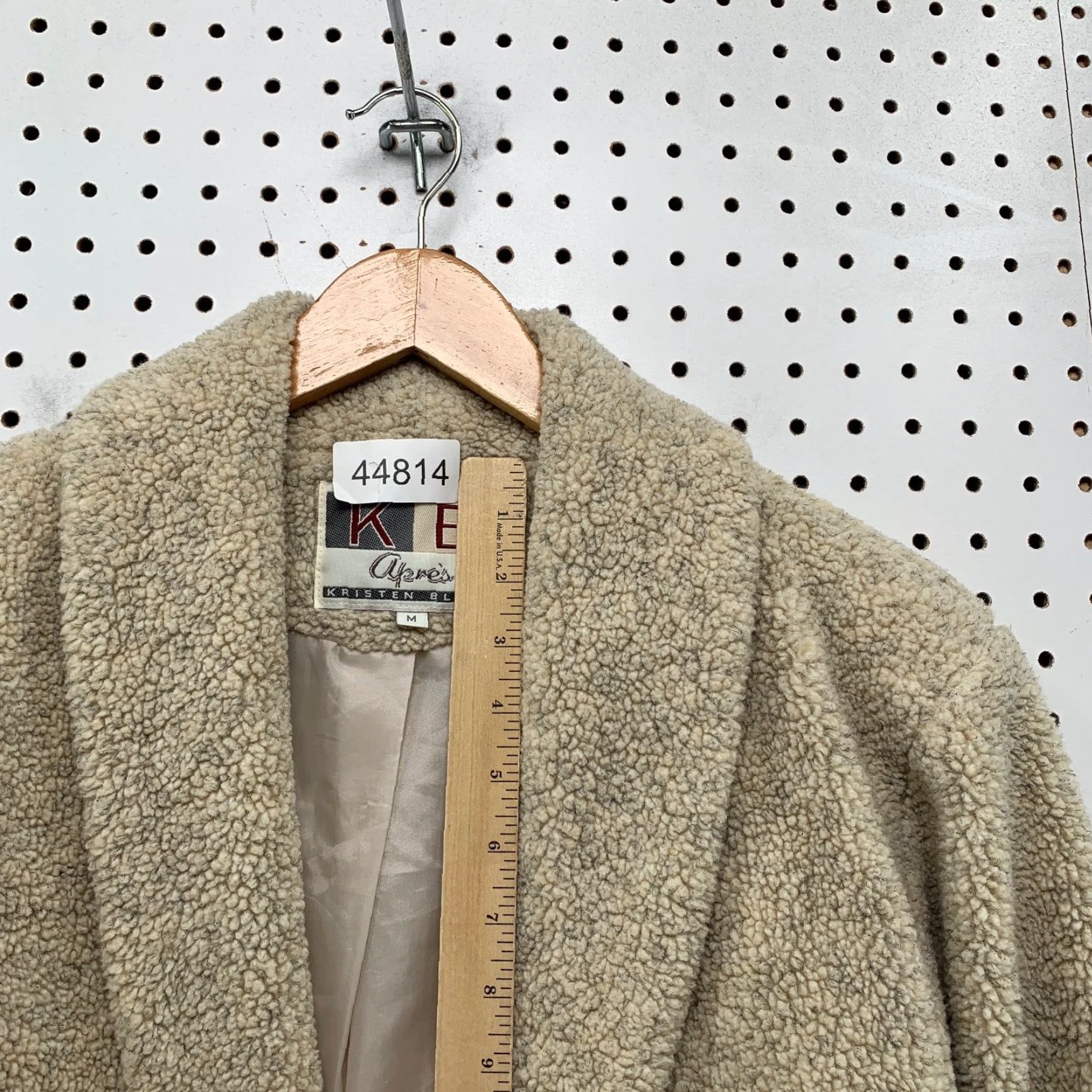 Vintage VINTAGE Kristen Blake Sherpa Blazer Jacket Womens M Beige Deep Pile Fleece Jacket Size M / US 6-8 / IT 42-44 - 7 Thumbnail