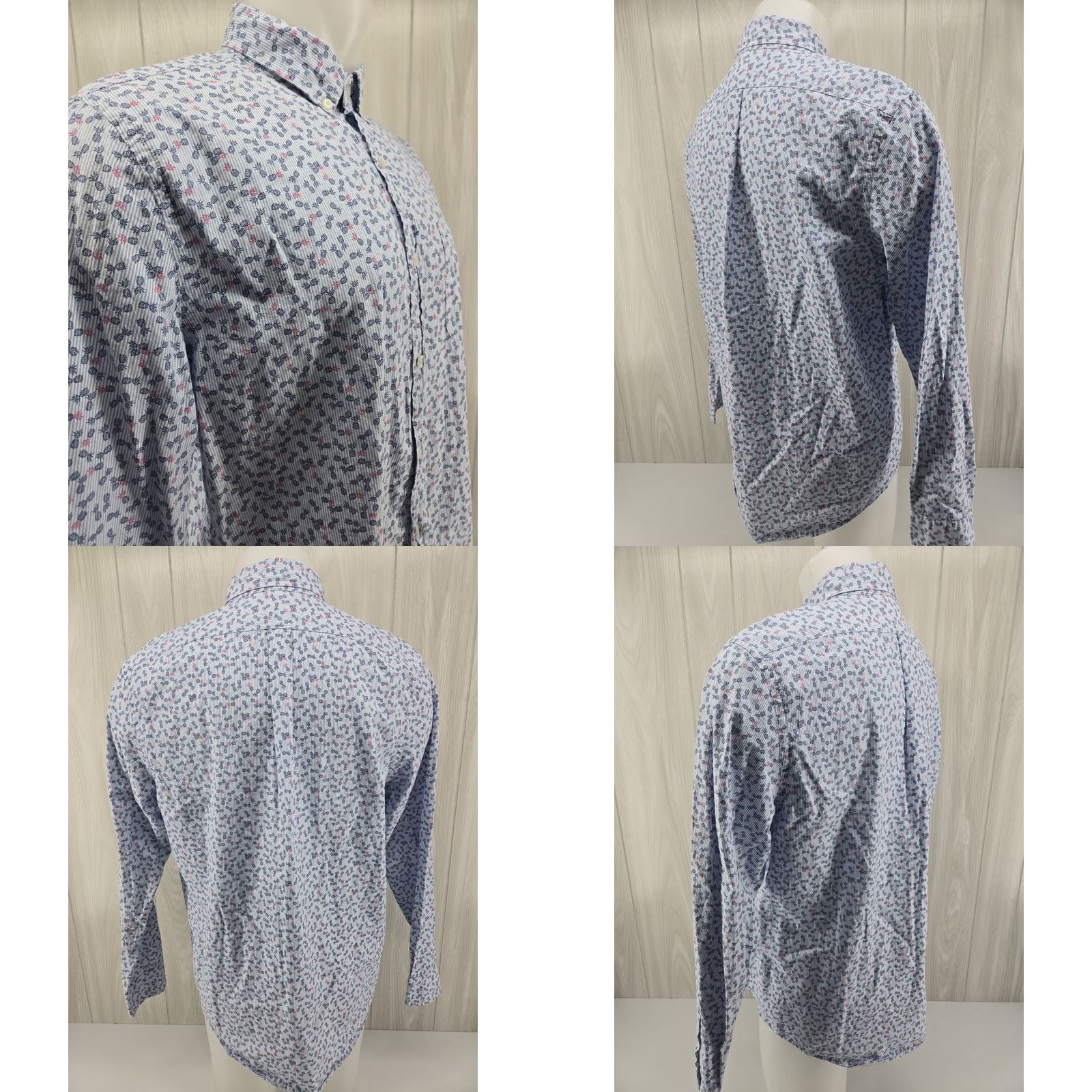 Vineyard Vines Vineyard Vines Murray Shirt Slim Fit Mens LARGE Blue Pineapple Geometric Button-Up Shirt Size US L / EU 52-54 / 3 - 8 Thumbnail