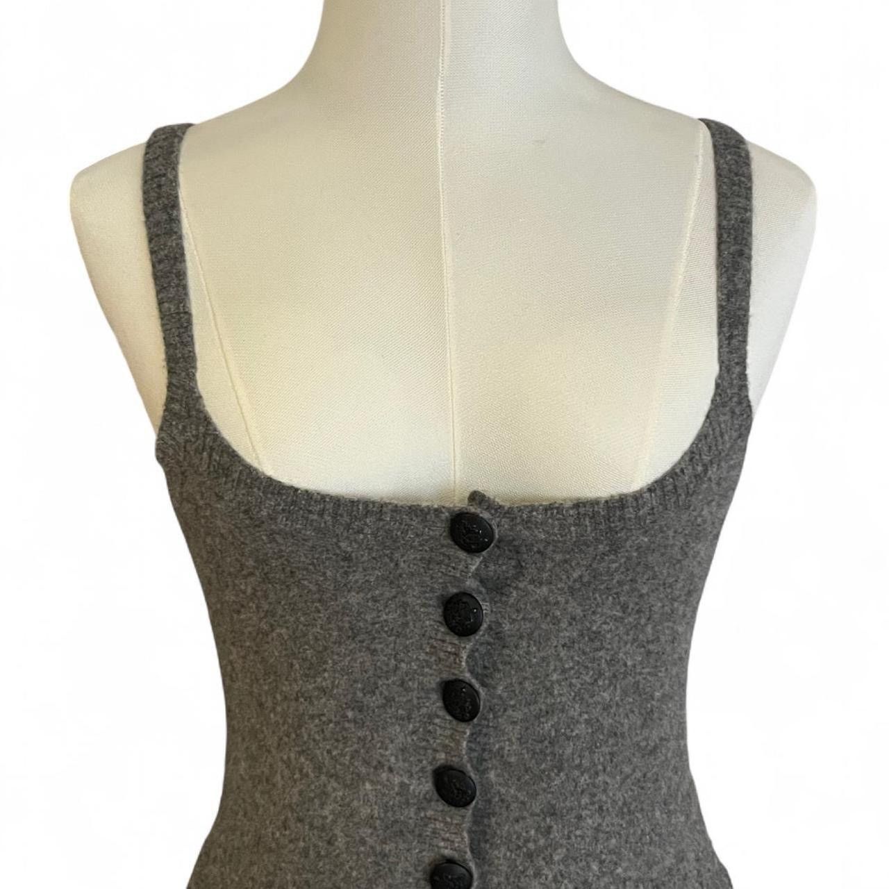 Jil Stuart Y2K Jill Stuart Grey Wool Knit Button-Up Romper/Playsuit Size XS / US 0-2 / IT 36-38 - 4 Thumbnail