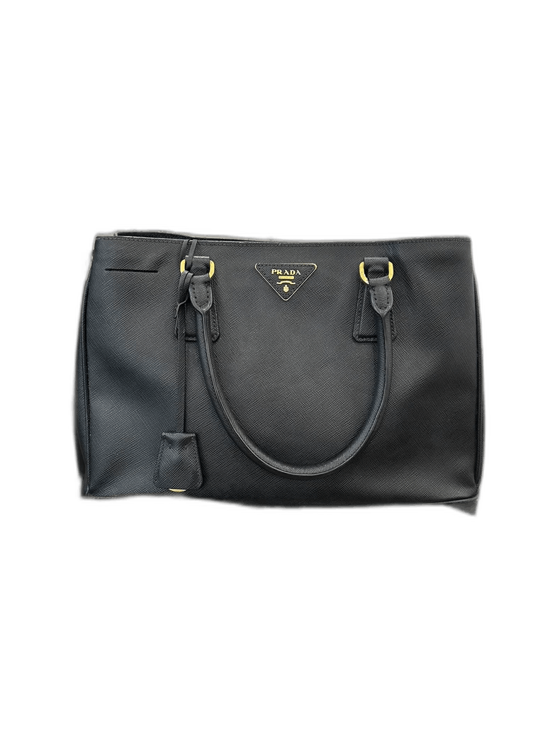 Prada Prada Black Saffiano Leather Shoulder Bag Size ONE SIZE - 1 Thumbnail