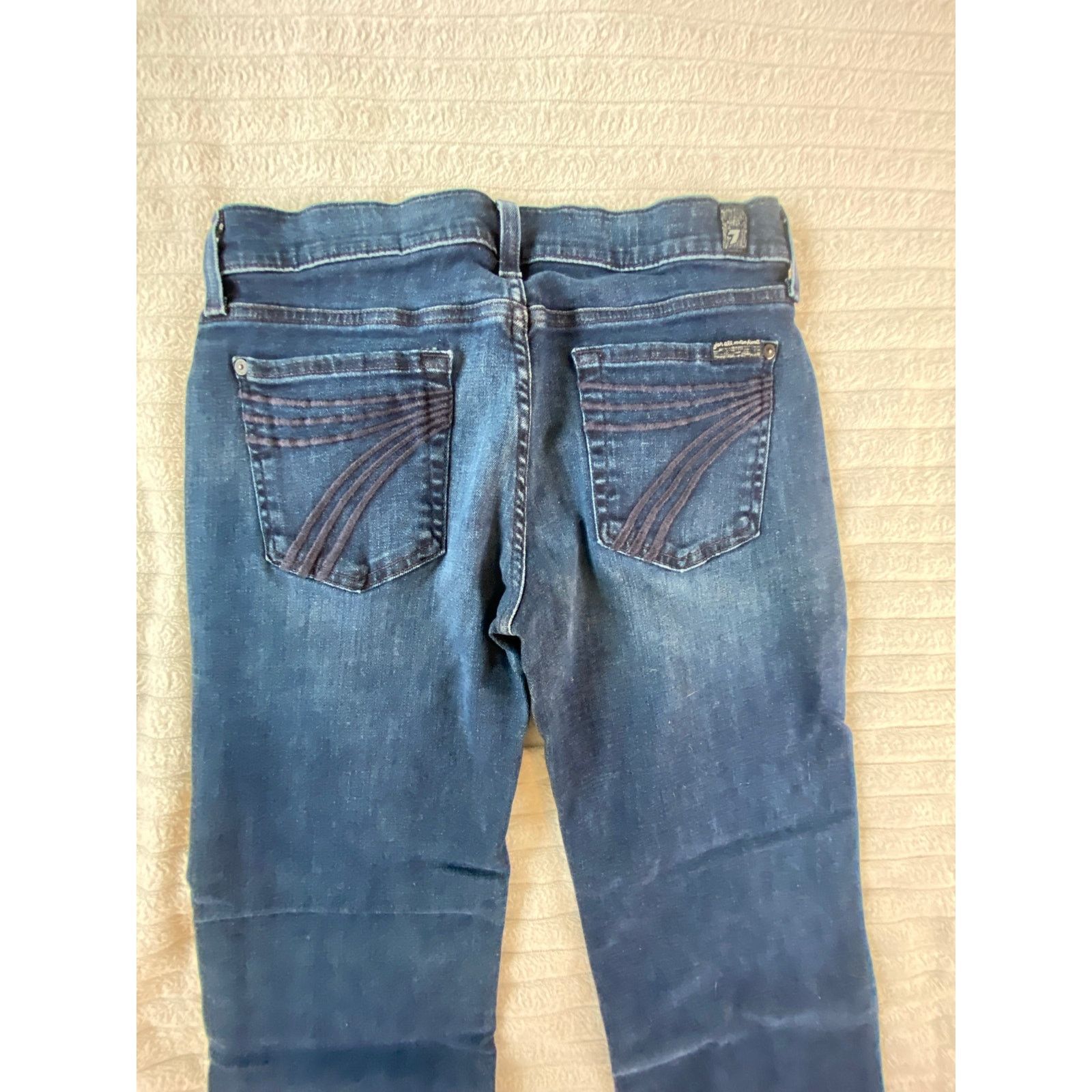 7 For All Mankind 7 For All Mankind DOJO Flare Dark Denim Jeans, 29x34" Inseam Size 29" - 6 Thumbnail