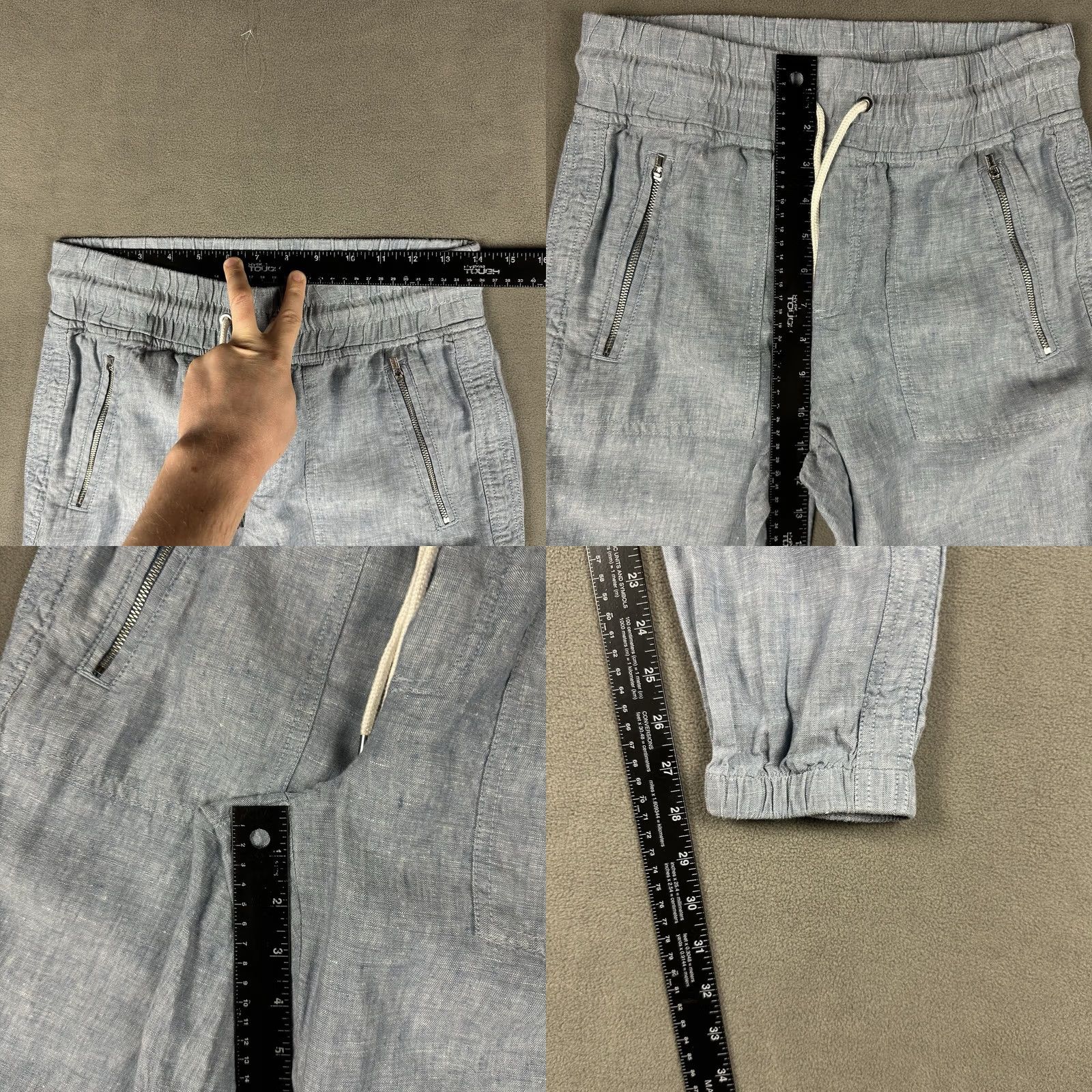 Athleta Athleta Womens Pants Blue 2 Linen Jogger Elastic Waist High Rise Drawstring Size 26" / US 2 / IT 38 - 9 Thumbnail