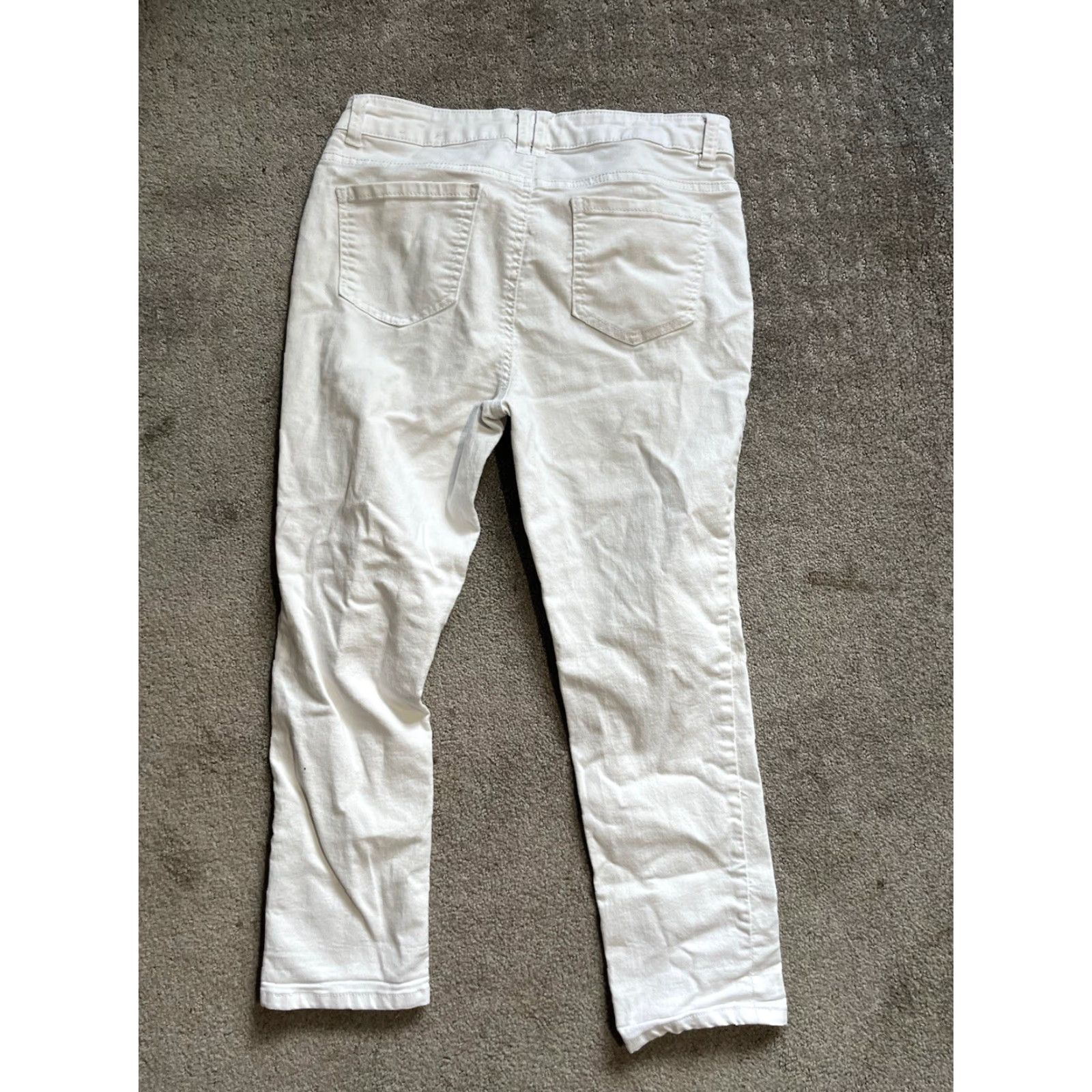 Vintage D. Jeans Cotton Denim 5-Pocket Cropped Jeans Womens Size 8 White Stretch High Rise Regular Inseam 24 in Size 30" / US 8 / IT 44 - 3 Thumbnail