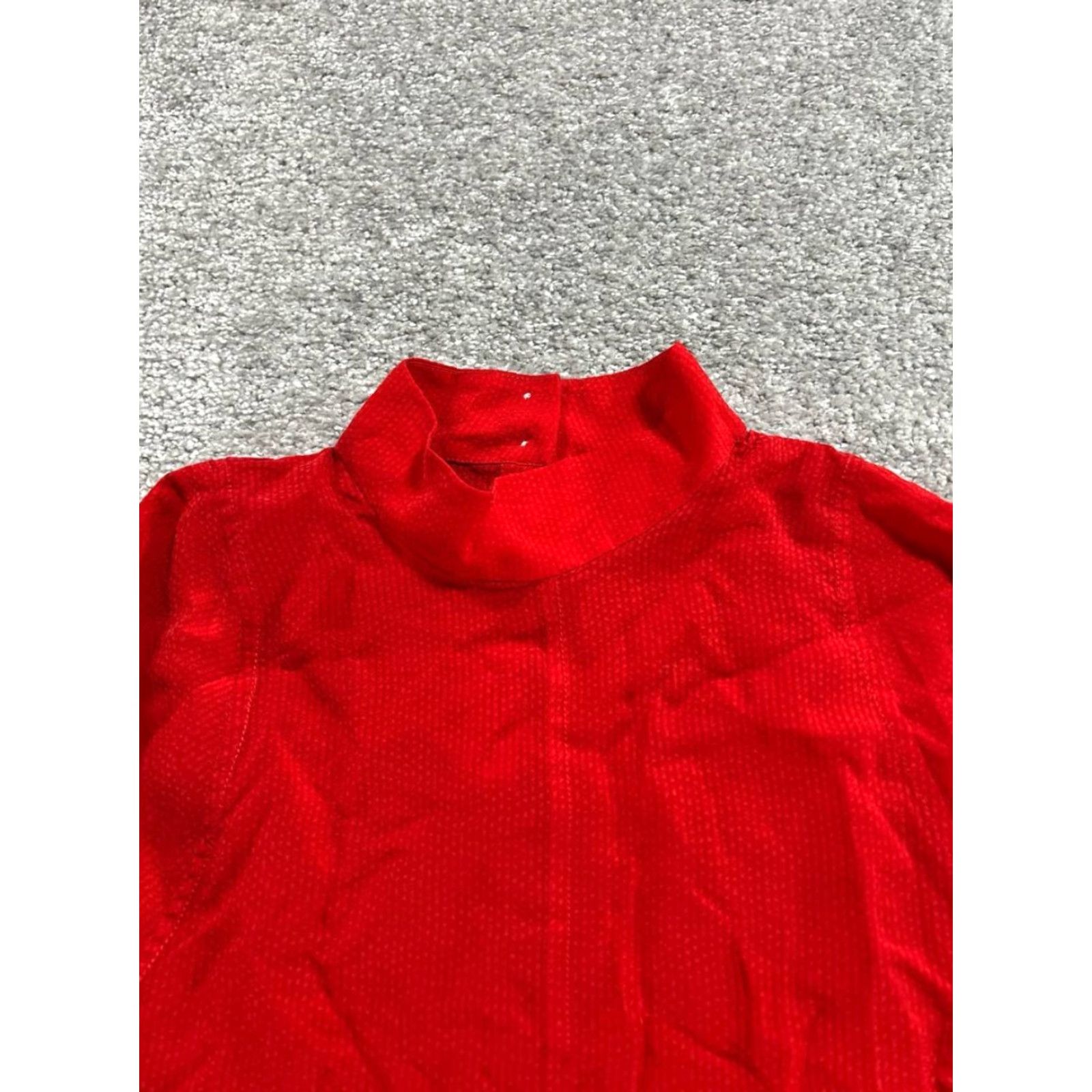 Everlane Everlane Blouse Shirt Womens 00 Red Cupro Oversized Balloon Sleeve Mock Neck Size XXS / US 00 / IT 34 - 3 Thumbnail