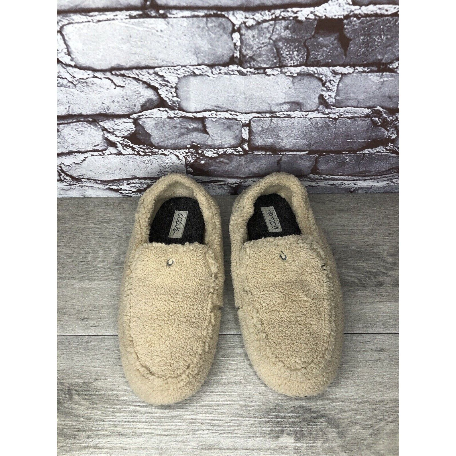 Olukai OLUKAI Nohea Heu Tan Sandbar Faux Fur Slippers Loafers Shoes Size US 8 / IT 38 - 18 Thumbnail