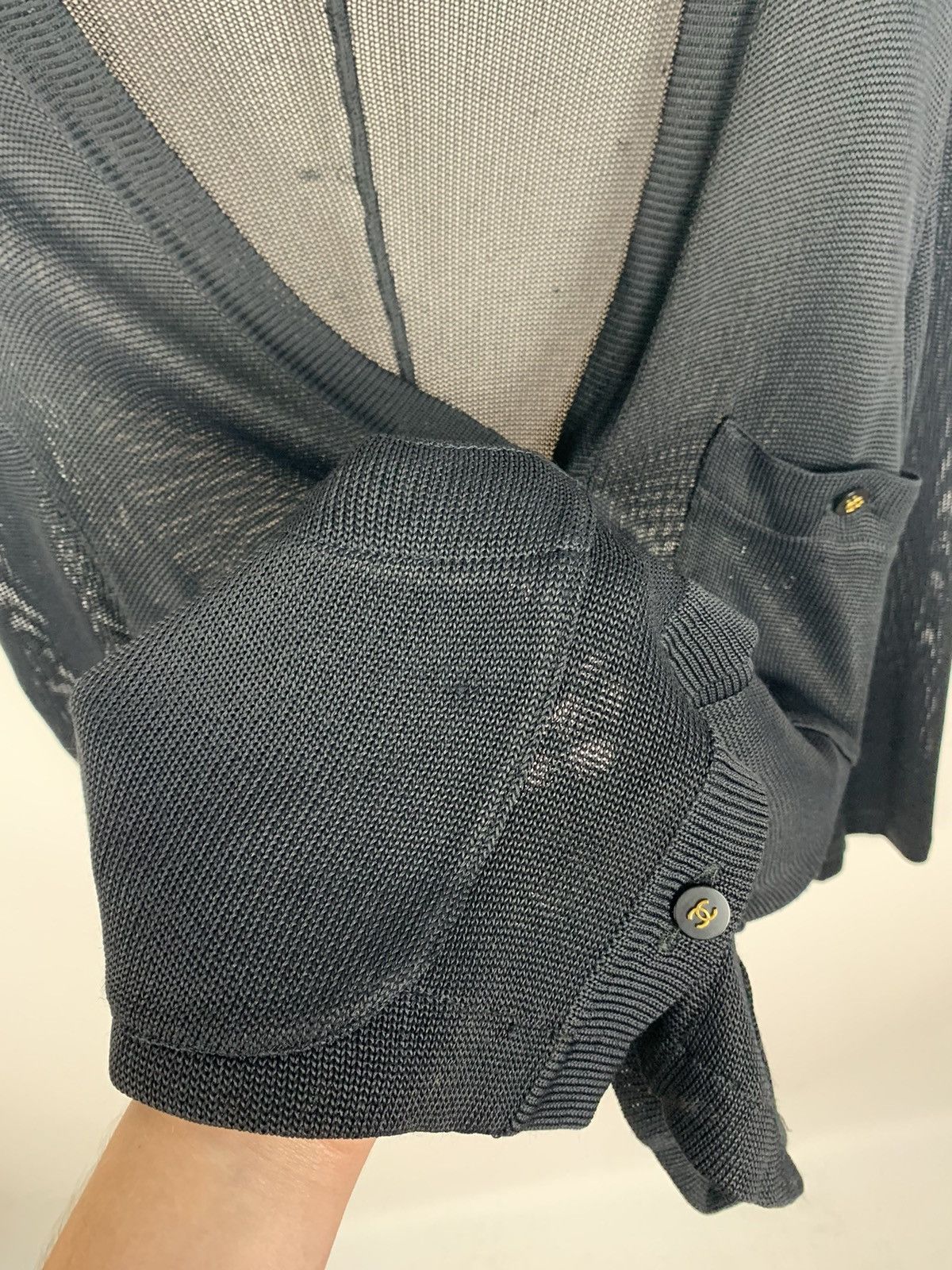 Chanel Chanel Boutique Cardigan Black Viscose Vintage Womens Sz 42 Size M / US 6-8 / IT 42-44 - 14 Thumbnail