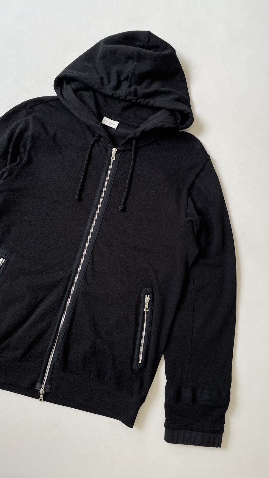 Dries Van Noten Sample A/W 14 Black Cotton Back Zip Hoodie Size US M / EU 48-50 / 2 - 6 Thumbnail
