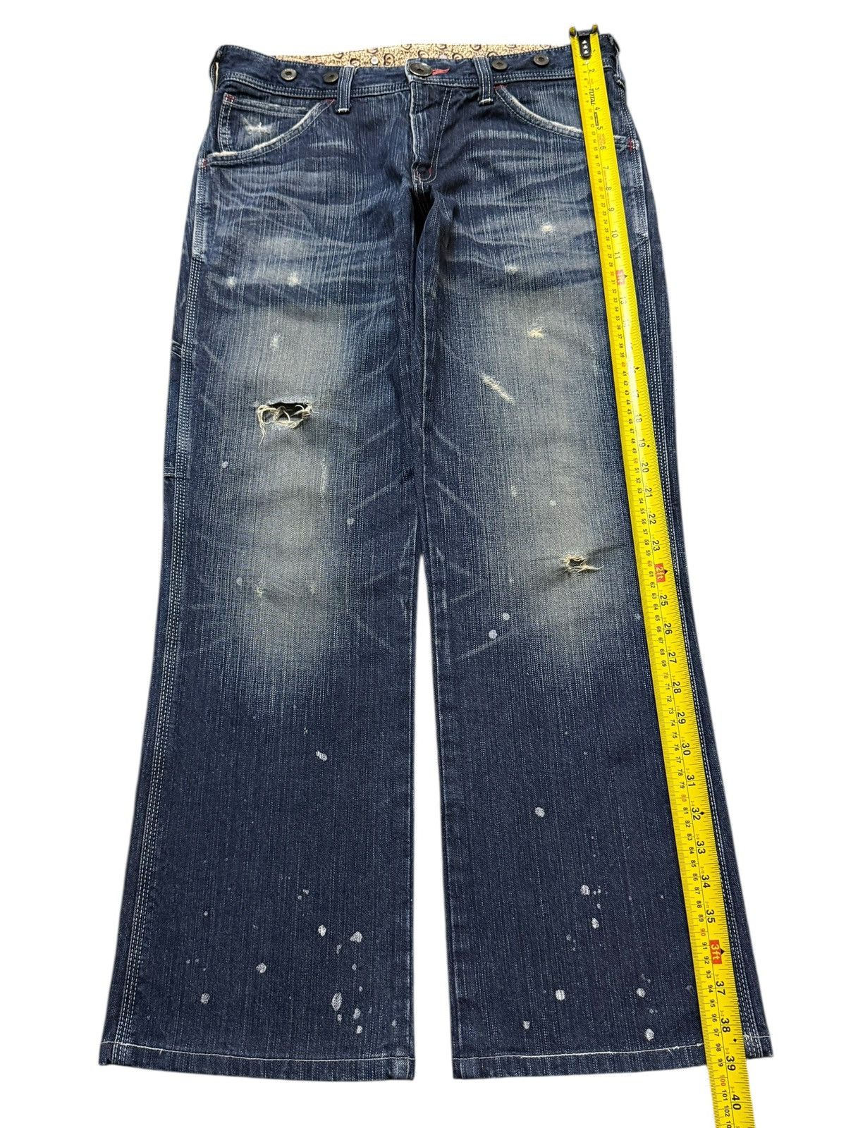 Edwin Edwin 503 Blue Trip Faded Wash Carpenter Paint Splatter Size US 33 - 10 Thumbnail
