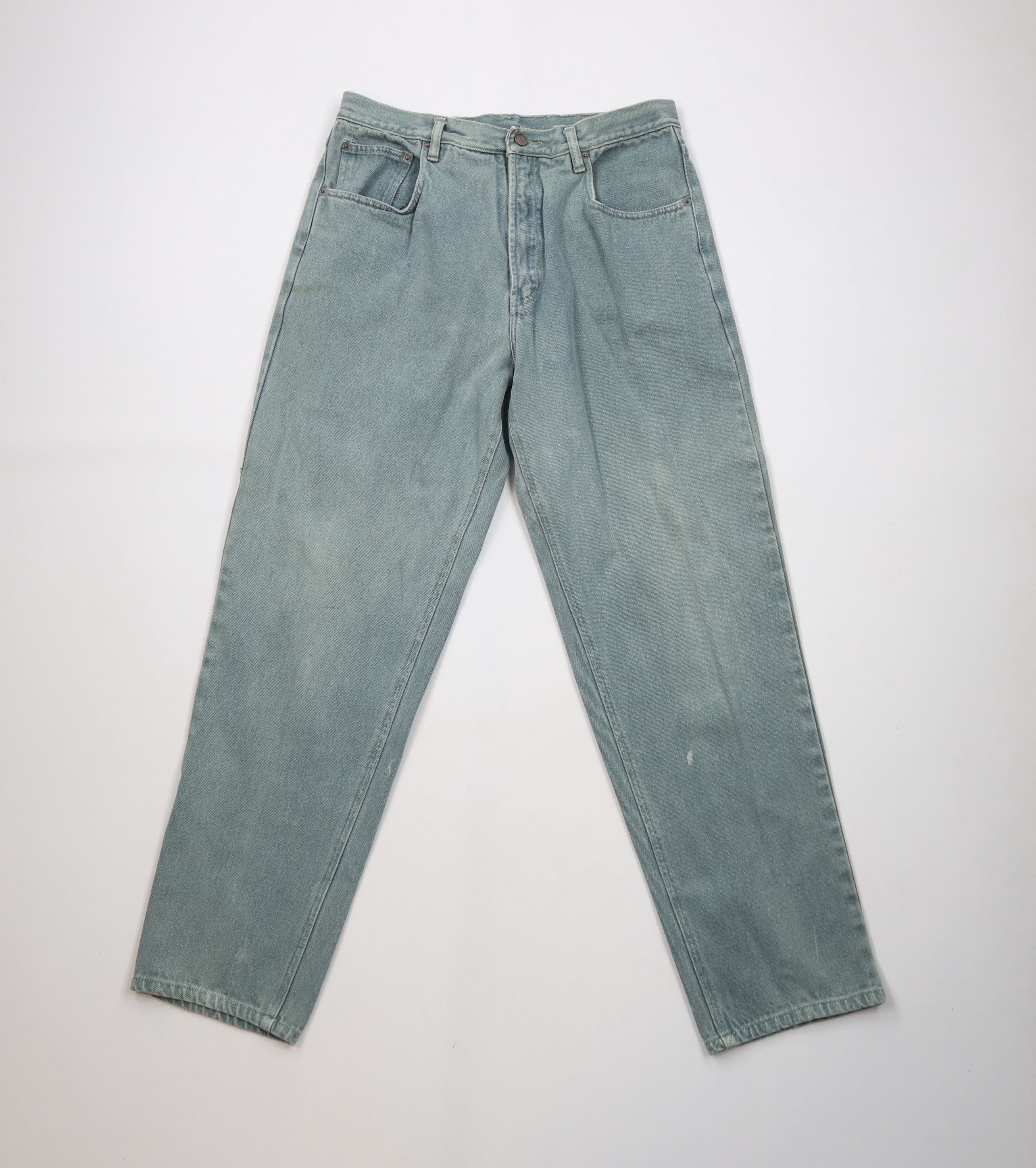 Vintage Vintage 90s Streetwear Stonewash Tapered Leg Jeans Teal Size US 32 / EU 48 - 1 Thumbnail