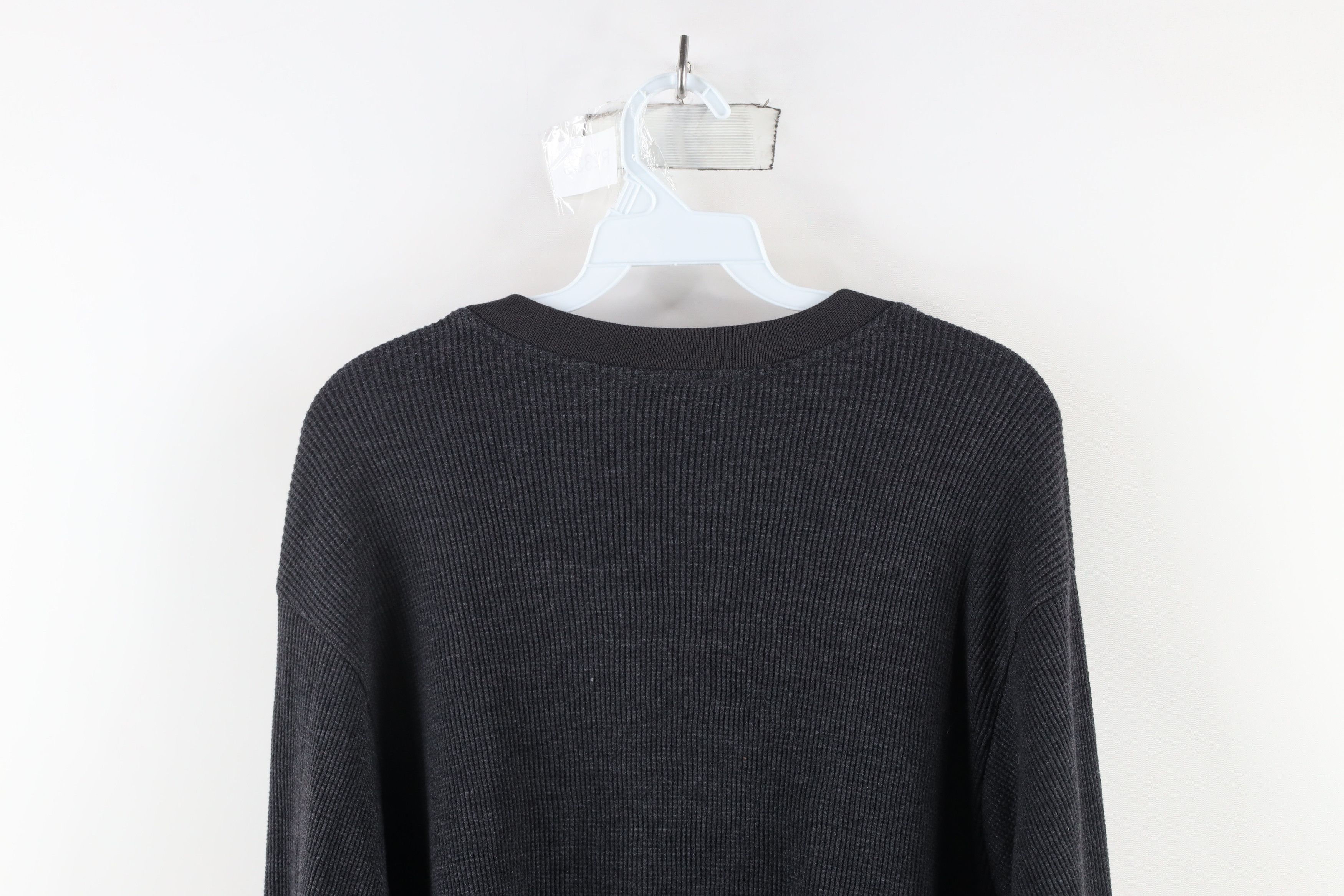 Vintage Vintage 90s Streetwear Waffle Knit Long Sleeve T-Shirt Gray Size US XXL / EU 58 / 5 - 6 Thumbnail
