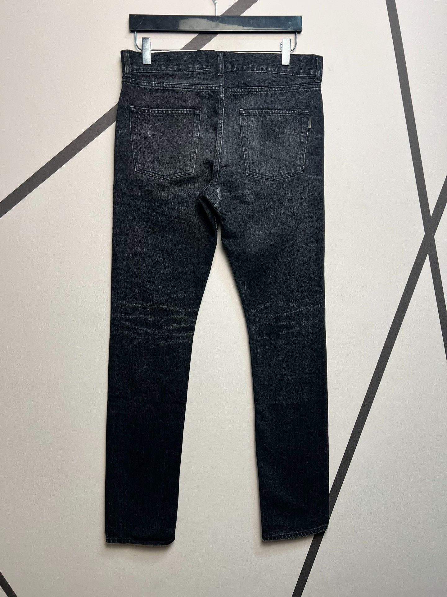 Saint Laurent Paris Saint laurent Smoky Black Water Ripple Washed Slim Straigh Size US 31 - 2 Thumbnail