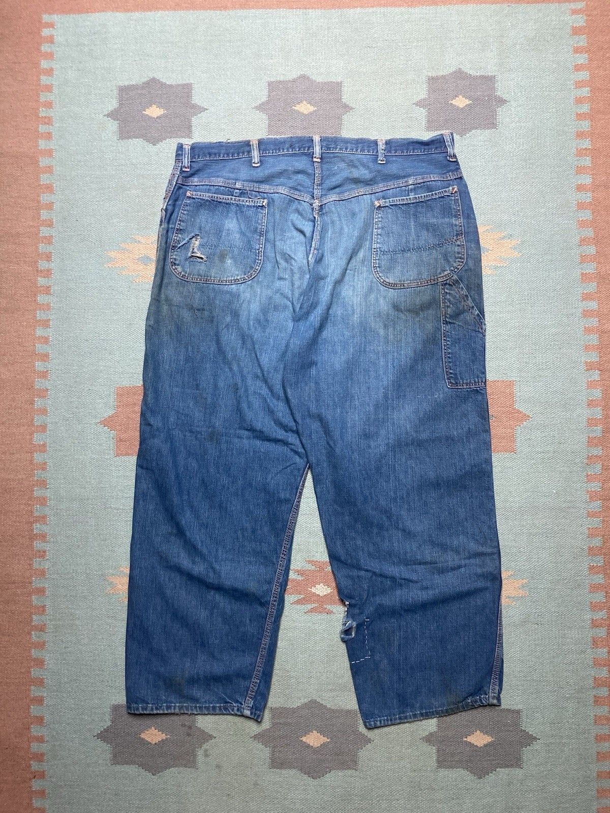 Vintage 1950s denim carpenter jeans Big Mac dark faded workwea 40x28 Size US 40 / EU 56 - 8 Thumbnail