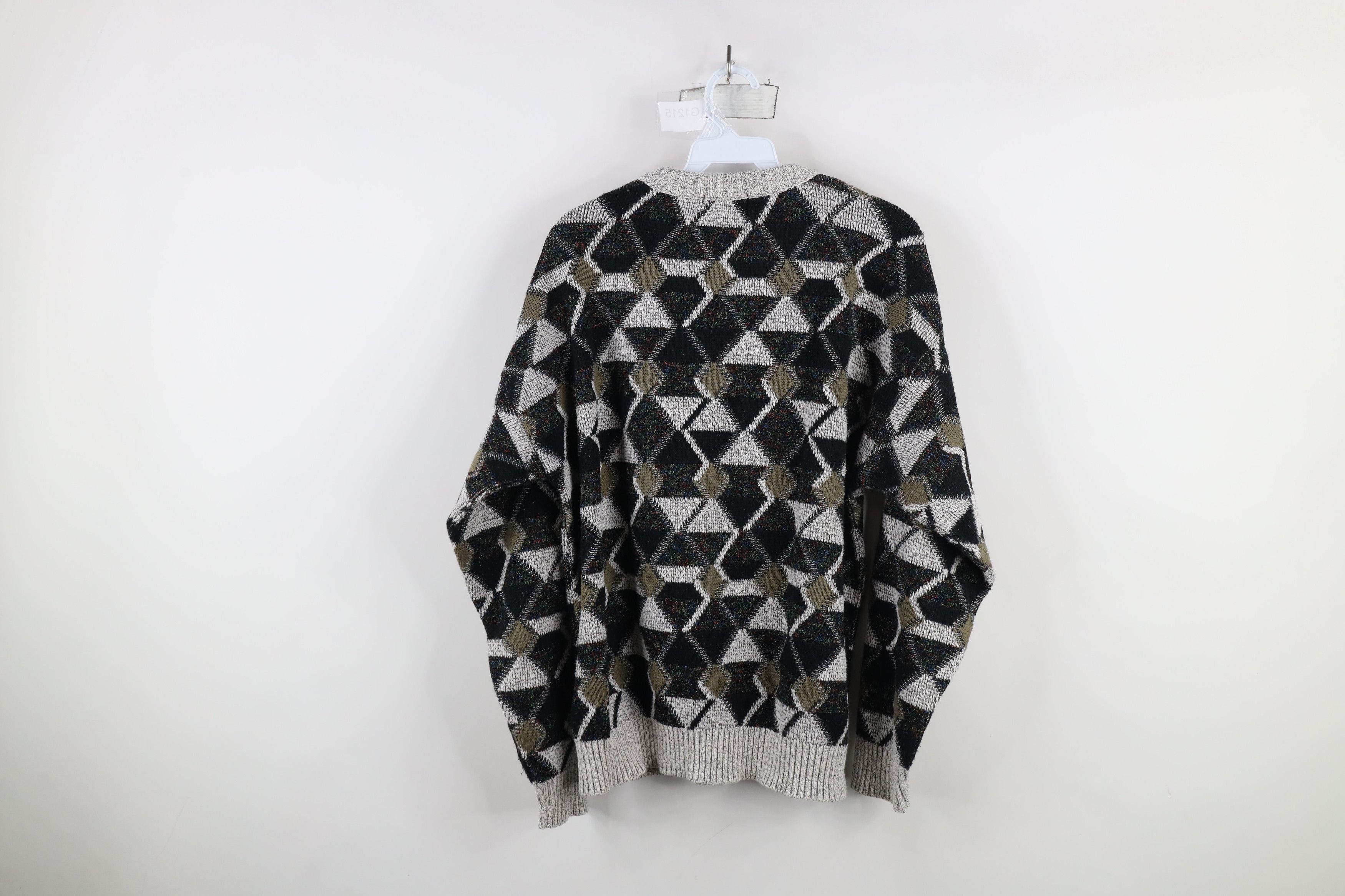 Vintage Vintage 90s Coogi Style Geometric Diamond Knit Sweater USA Size US L / EU 52-54 / 3 - 8 Thumbnail