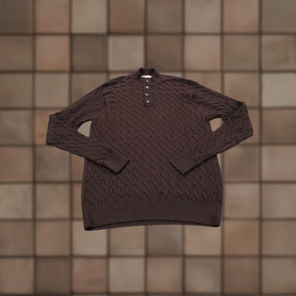 Peter Millar Peter Millar Sweater Mens L Merino Wool Pullover Casual Cable Knit Henley Size US L / EU 52-54 / 3 - 1 Thumbnail