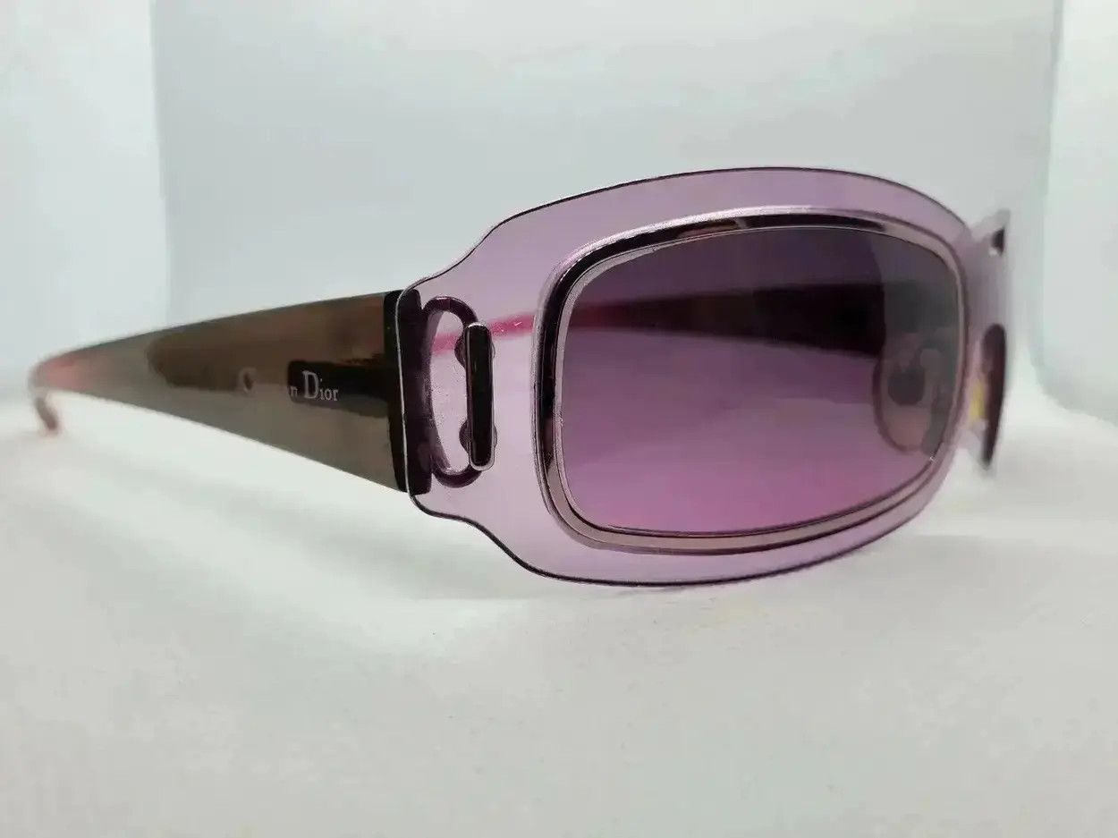 Dior × Vintage DIOR Sunglasses Working Girl Rectangle Wrap Shield Ski Y2K Size ONE SIZE - 2 Thumbnail
