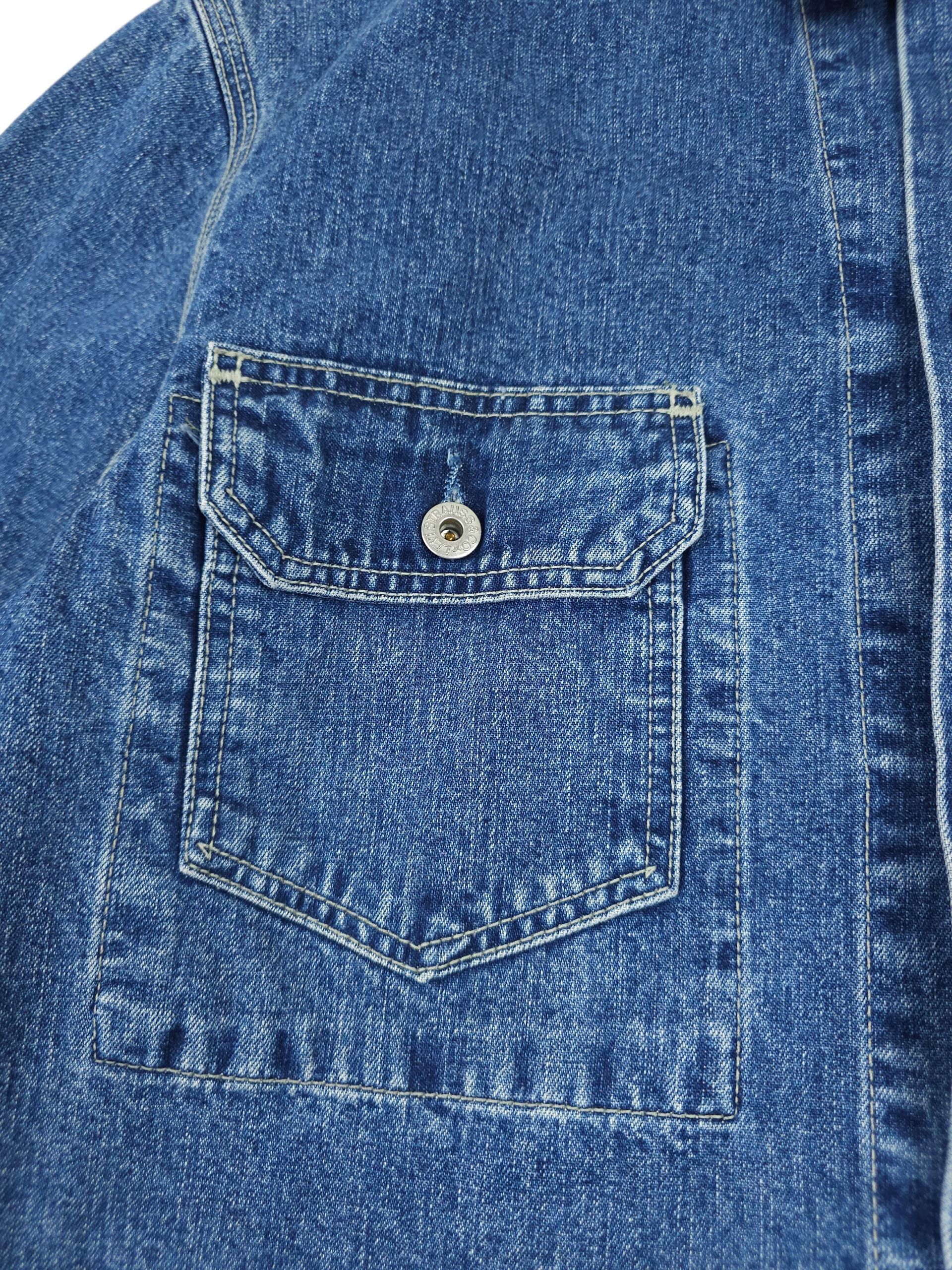 Levi's 💎 Vintage 1993 Levi's Blue Cargo Denim Trucker Jacket Size US L / EU 52-54 / 3 - 3 Thumbnail
