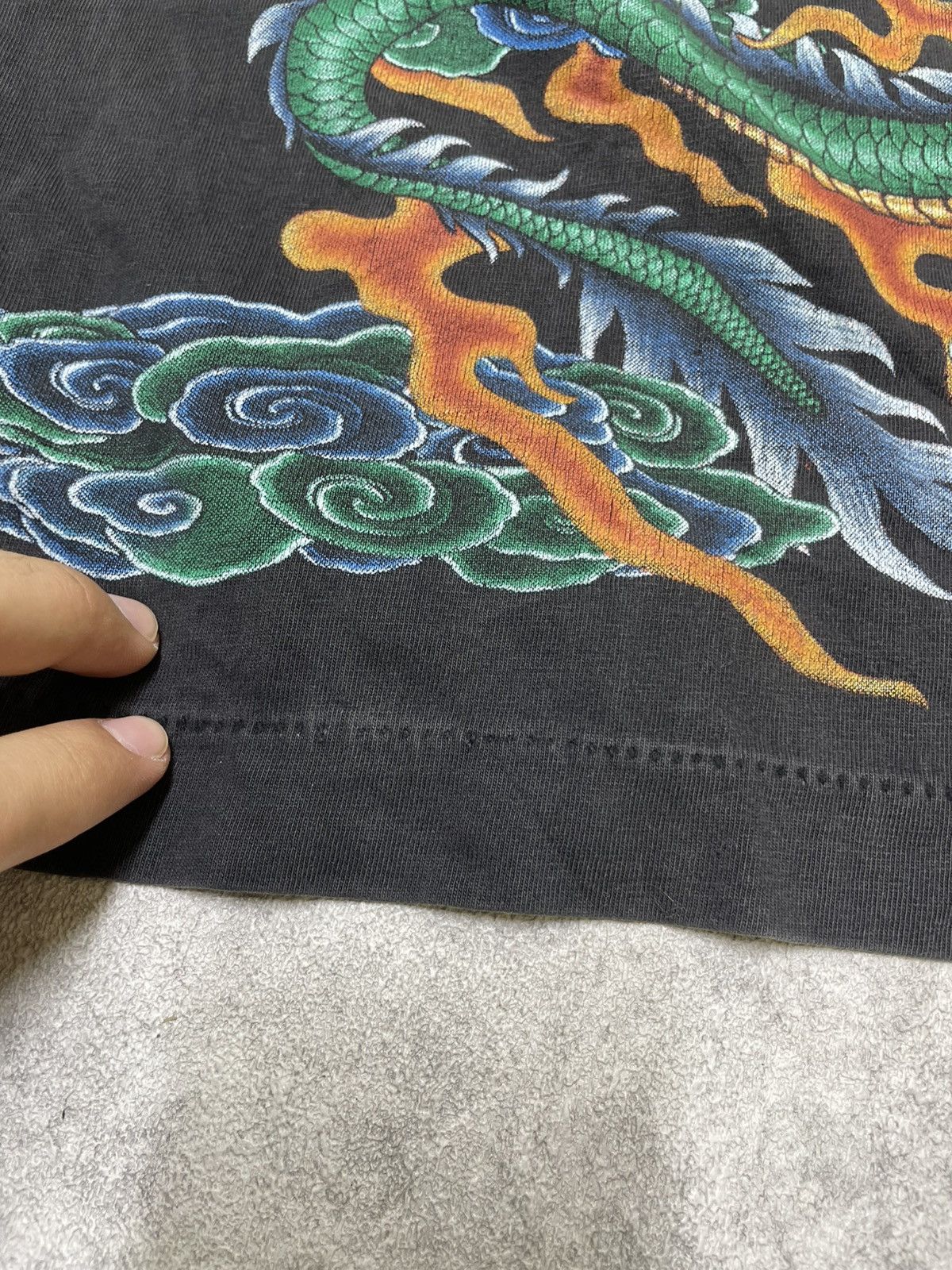 If Six Was Nine × Japanese Brand × Le Grande Bleu (L.G.B.) Y2K Darkwear With Eastern Dragon Motif - Feels Size US 30 / EU 46 - 4 Thumbnail