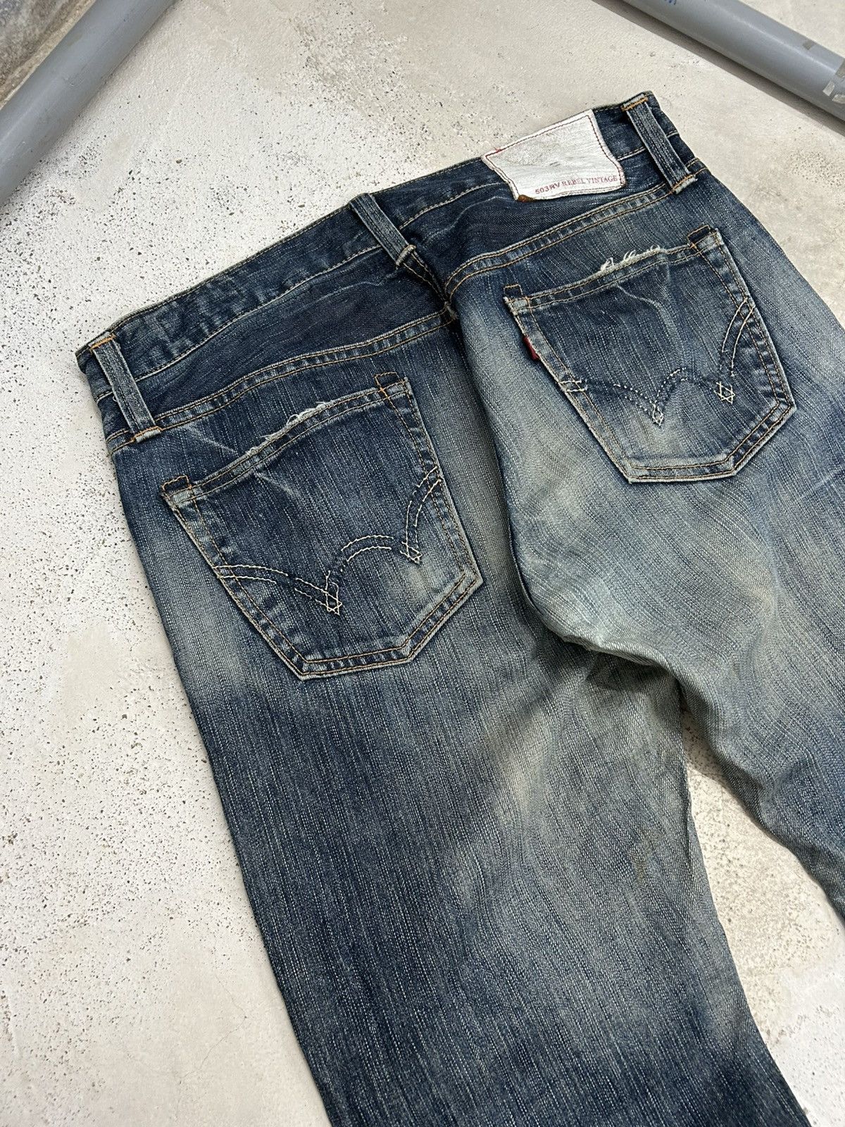 Edwin Edwin 503 Rebel Vintage Japan Washed Denim Whisker Straight Size US 34 / EU 50 - 12 Thumbnail