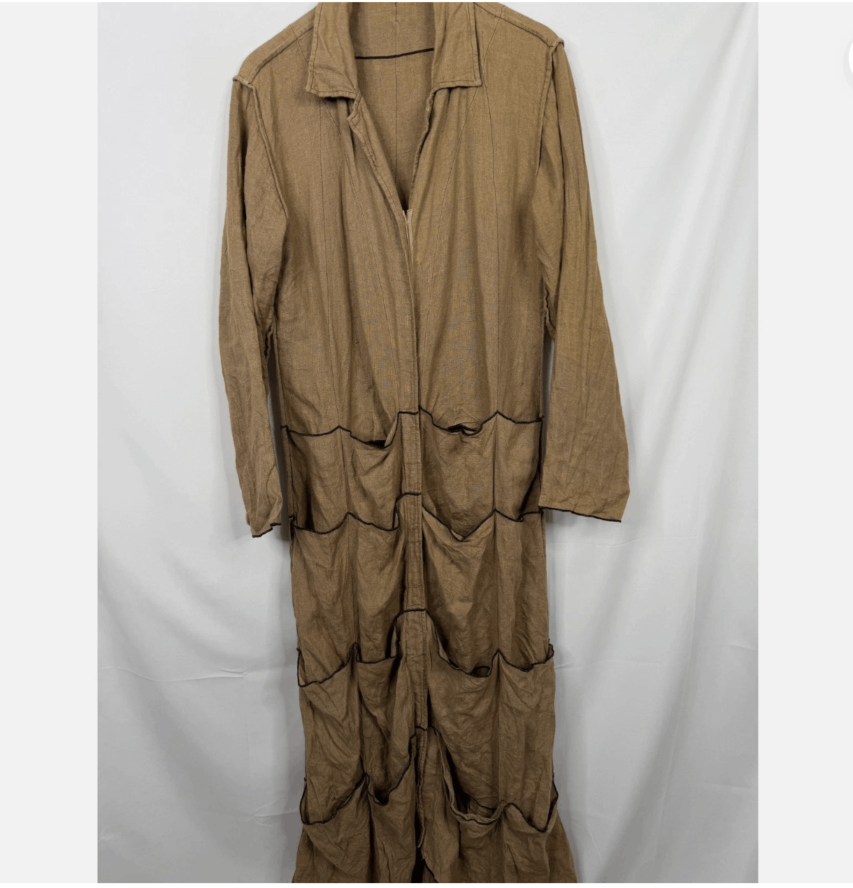 Other Avant Garde 100% Linen Multi Pocket Long Coat Size S / US 4 / IT 40 - 10 Thumbnail