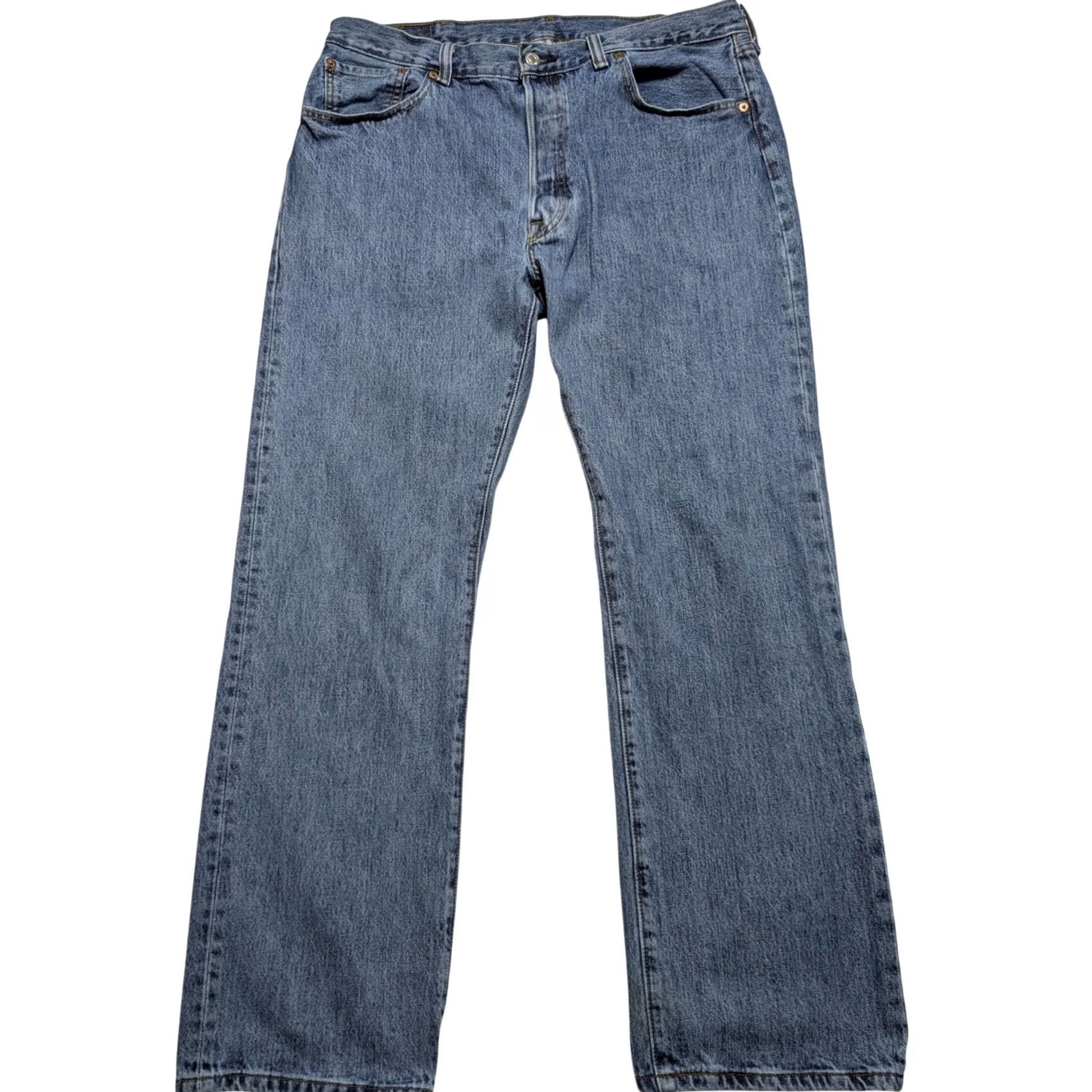 Levi's VTG Levi's 501 Original Fit Jeans Men Straight Button Fly Medium Wash 38x32 Blue Denim Straight Leg Five Pocket N/A Size US 38 / EU 54 - 4 Thumbnail
