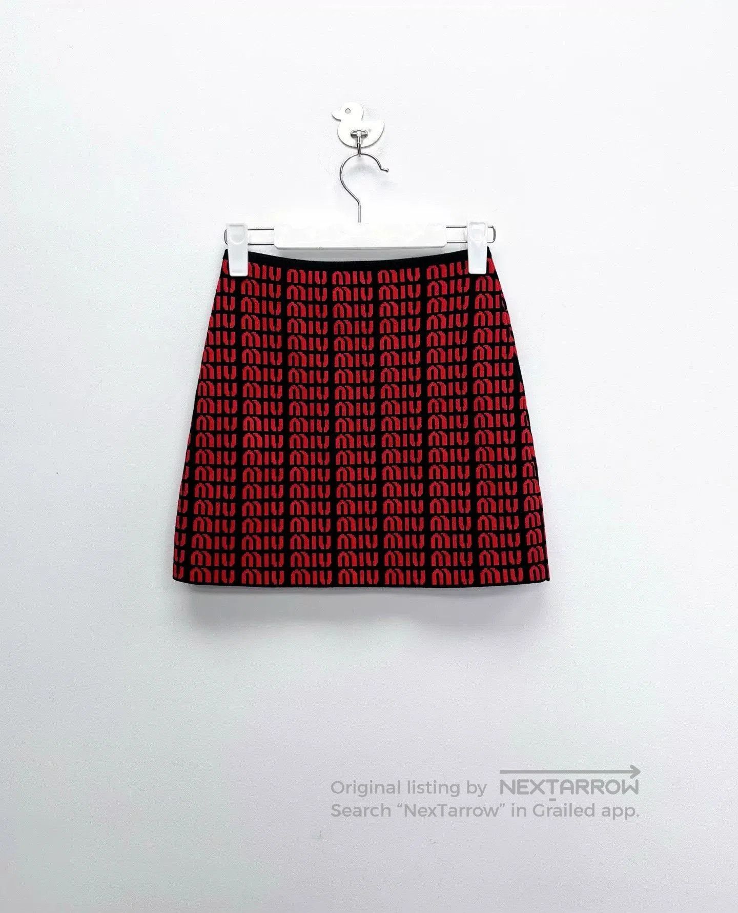 Miu Miu miu miu black and red logo knit skirt. Size 35" - 1 Thumbnail