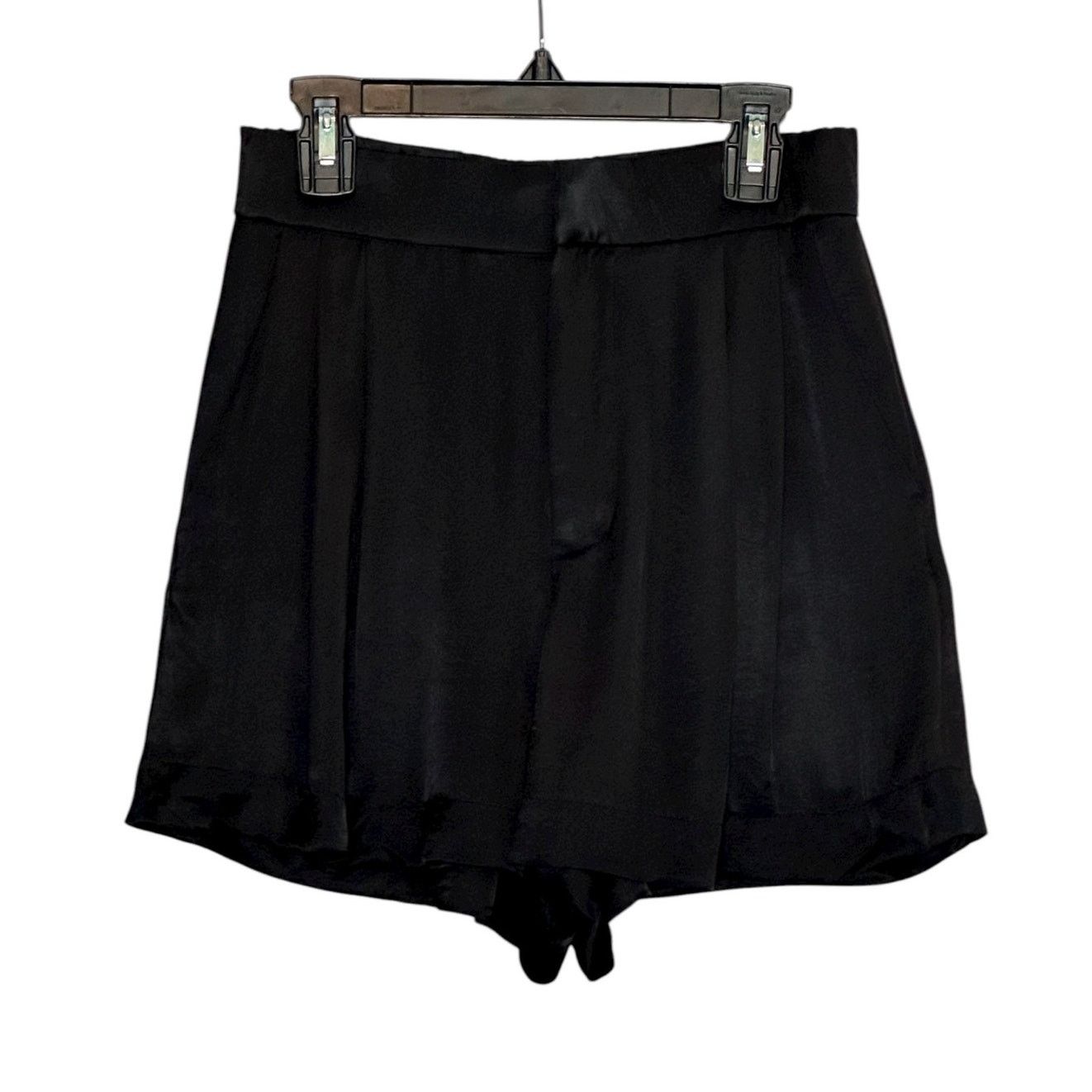 Zara Zara black satin pleated short size XS Size 27" / US 4 / IT 40 - 1 Thumbnail
