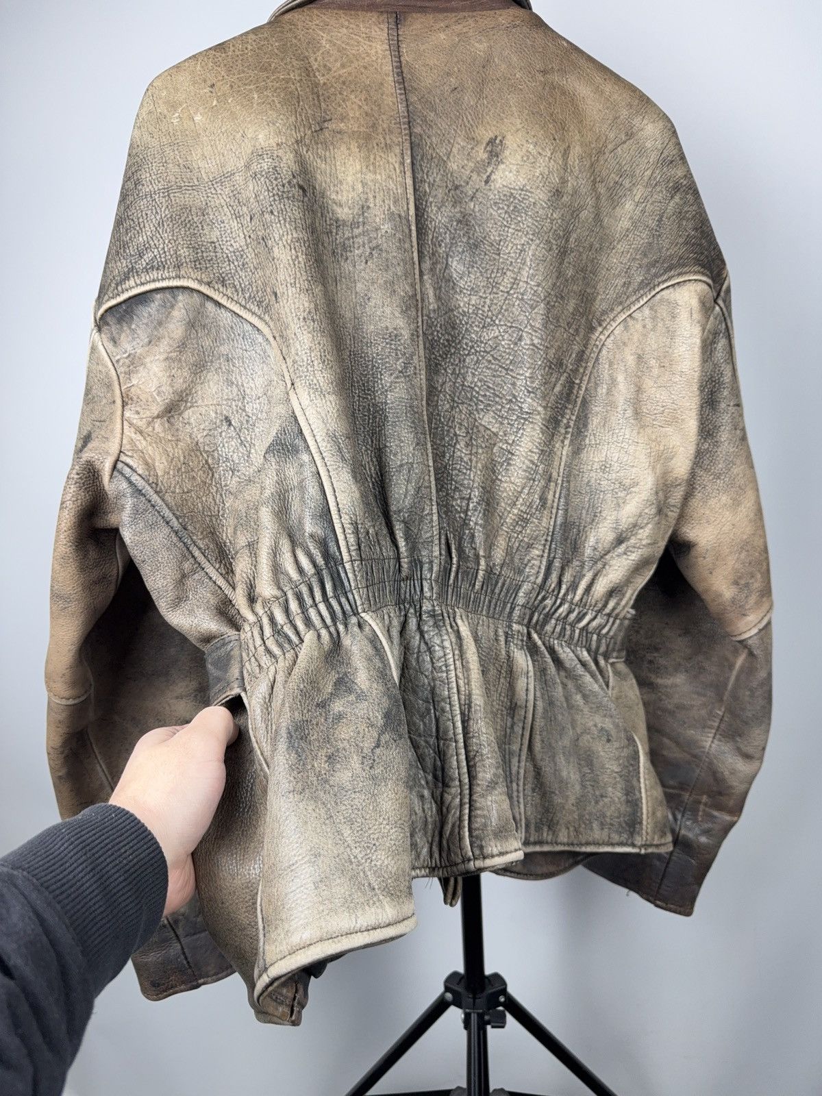 Genuine Leather 90s Retro Heavy Distressed Leather Moto Biker Jacket Vintage Size US XL / EU 56 / 4 - 9 Thumbnail
